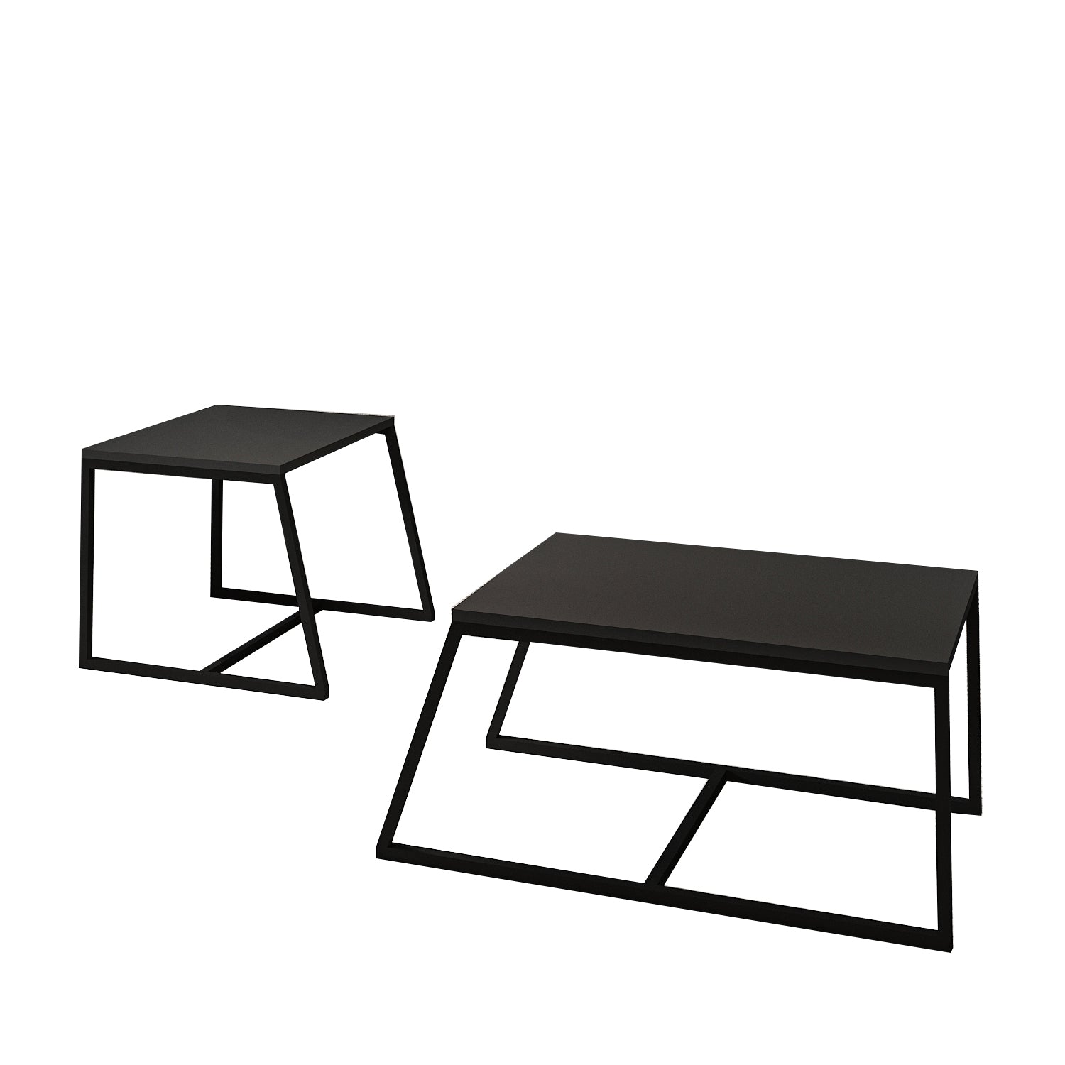 Couchtisch 2er Set Between Anthrazit mit Metall Füße