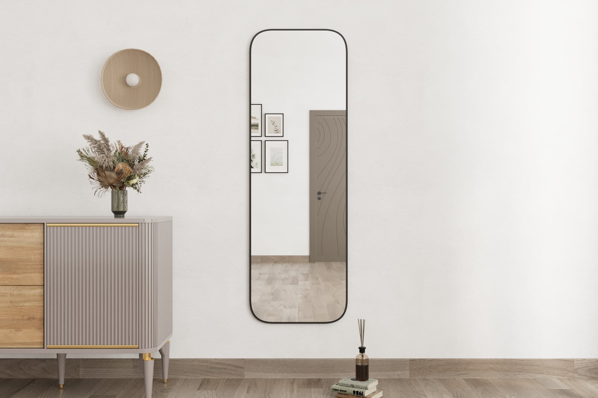 Standspiegel Blush 160x50 cm Schwarz