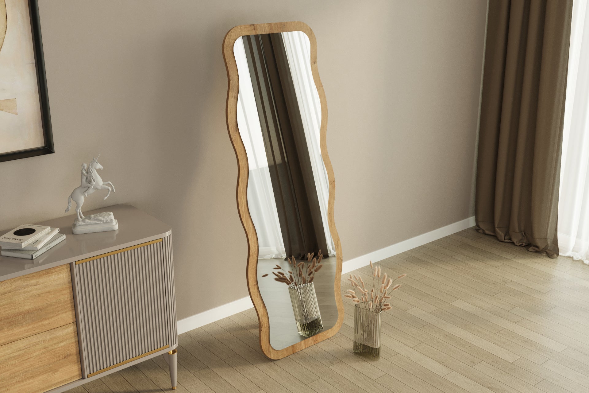 Ganzkörperspiegel Arol Wellig verschiedene Farben 160x50 cm