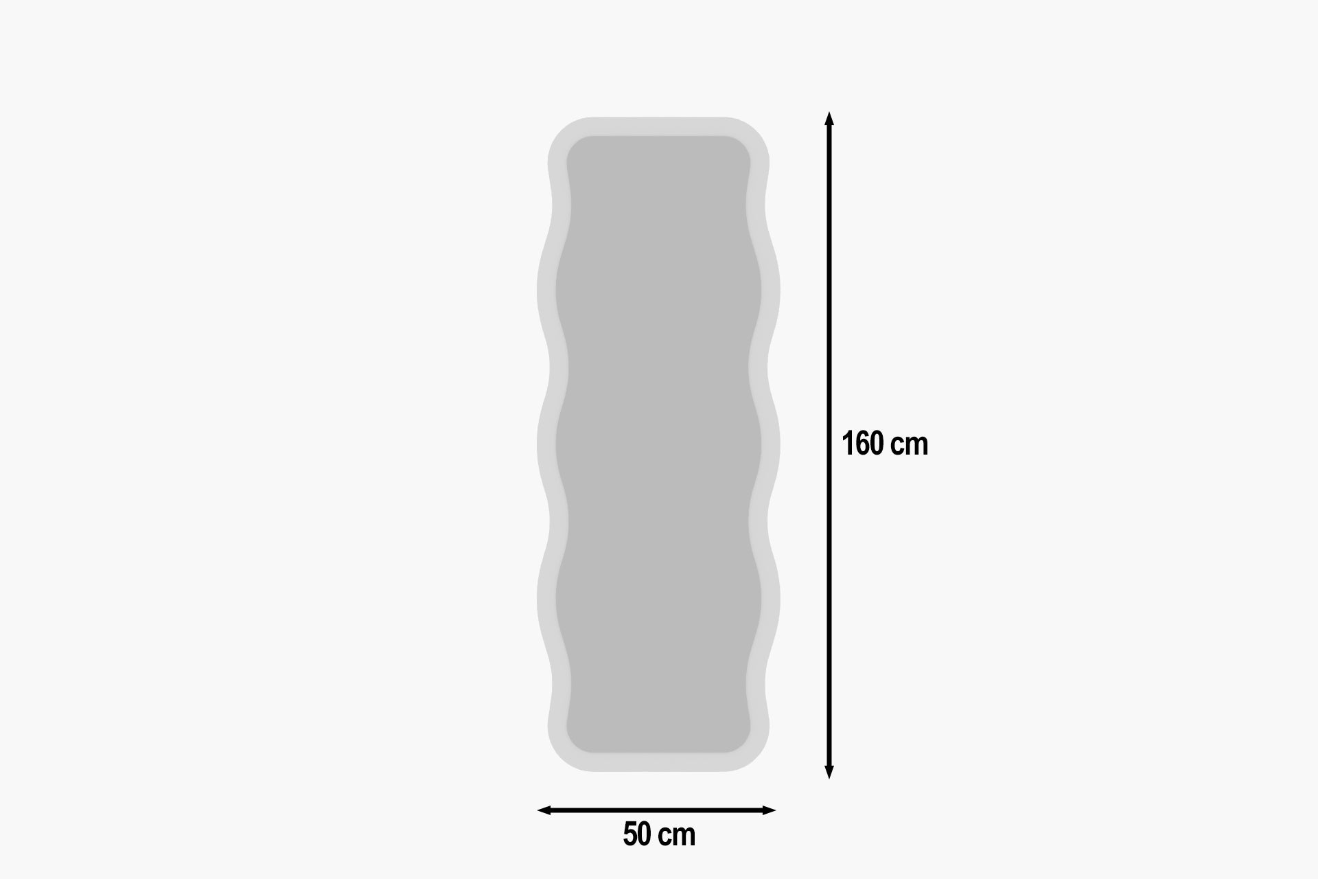 Ganzkörperspiegel Arol Wellig verschiedene Farben 160x50 cm