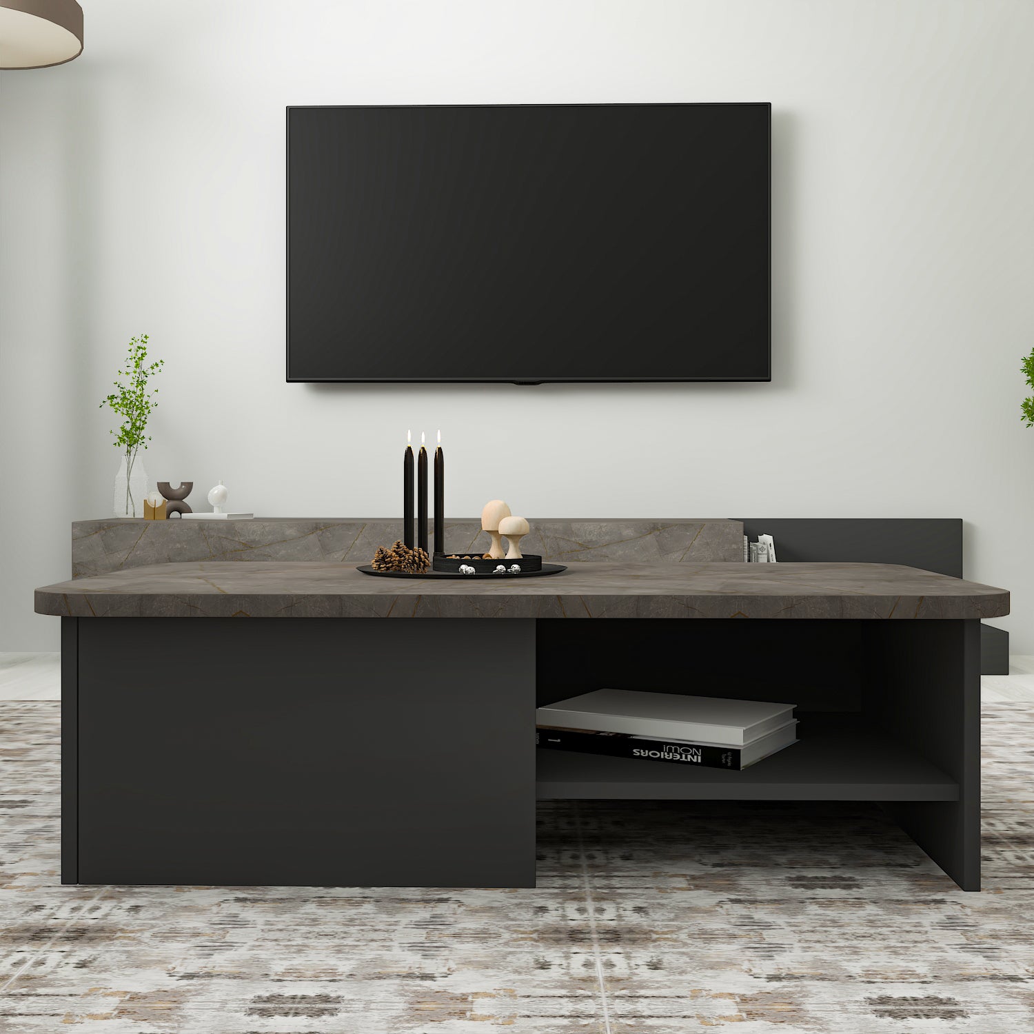 Couchtisch Majör Anthrazit Beige 9895