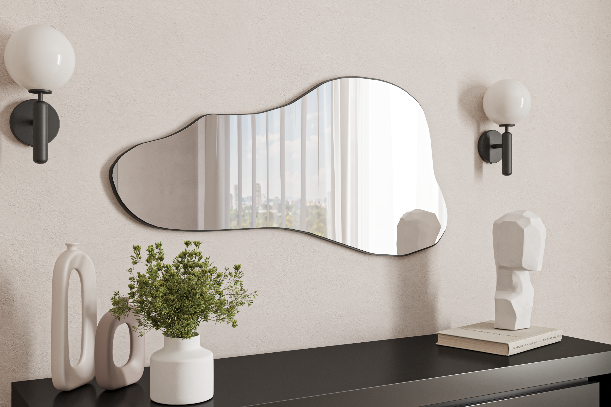 Wandspiegel Delight Schwarz 60x120 cm