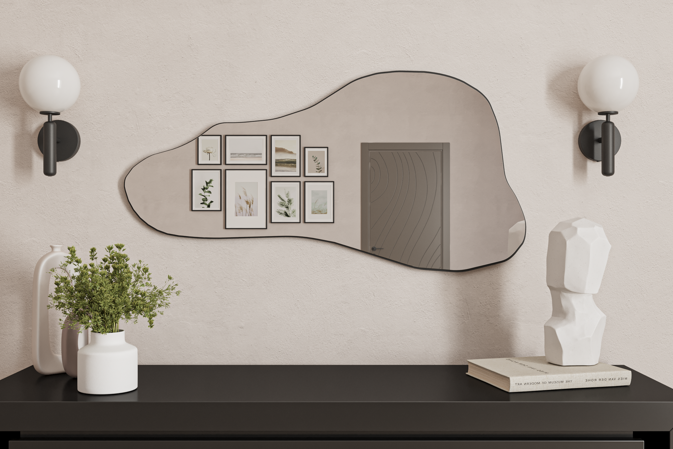 Wandspiegel Delight Schwarz 60x120 cm