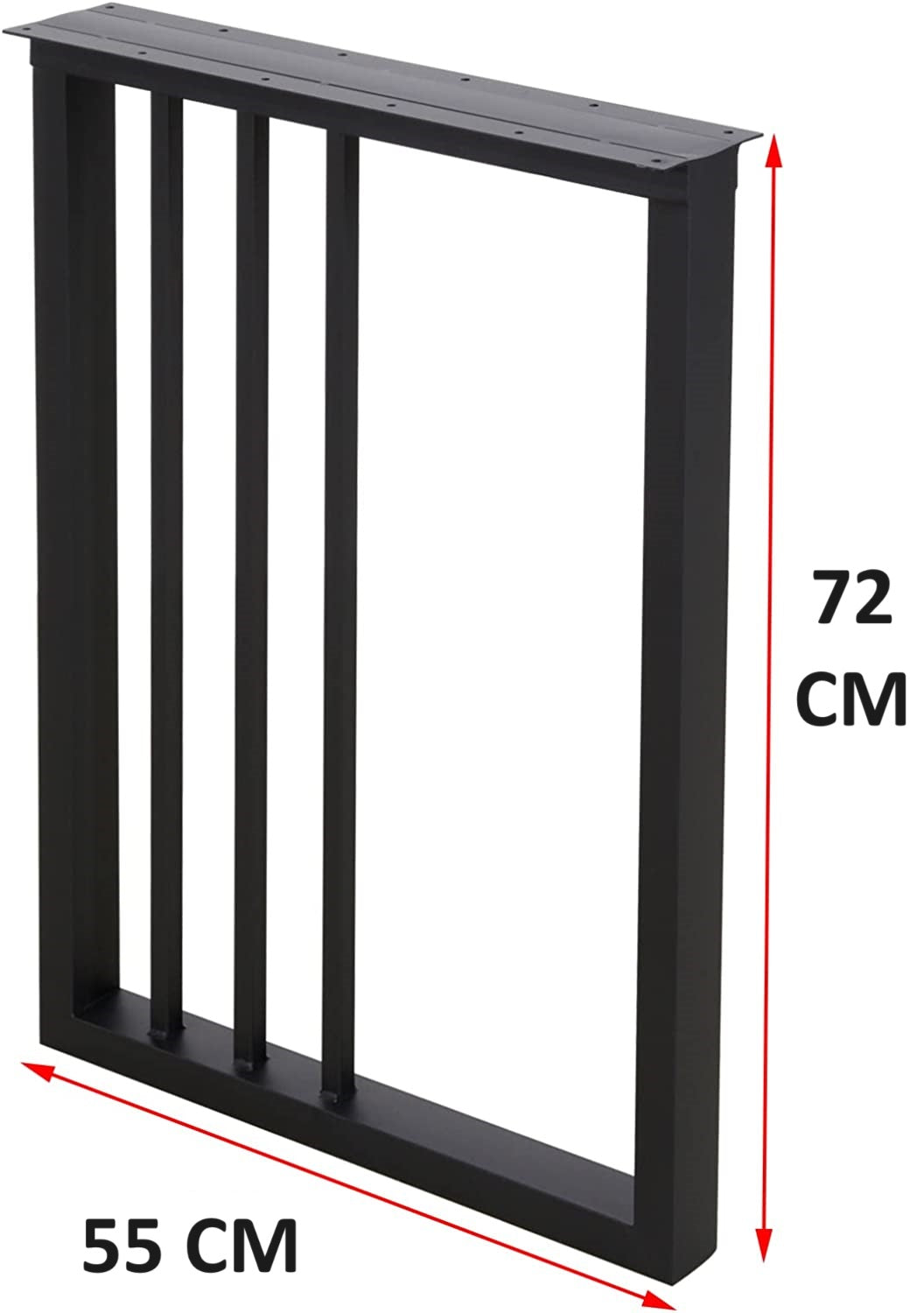 Tischgestell Stahl Schwarz 2 Stück Set 55x72 cm