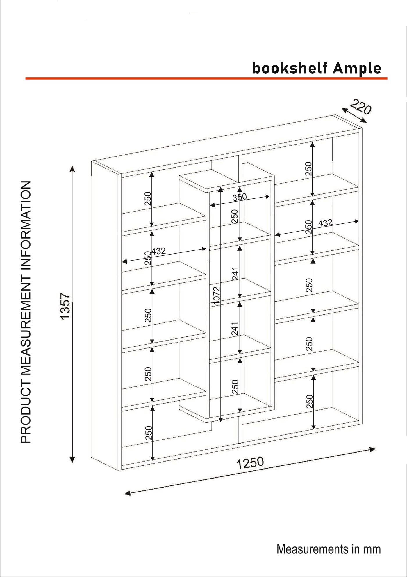 Bücherregal Ample Wenge Ahornbraun