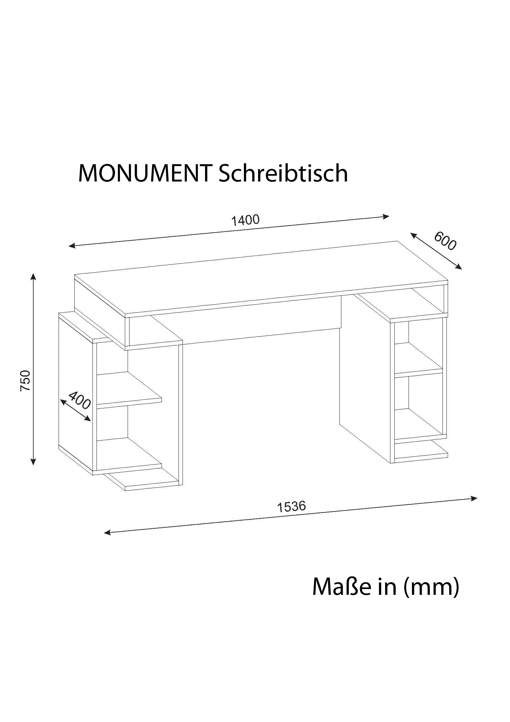 Schreibtisch Monument Weiß Rot