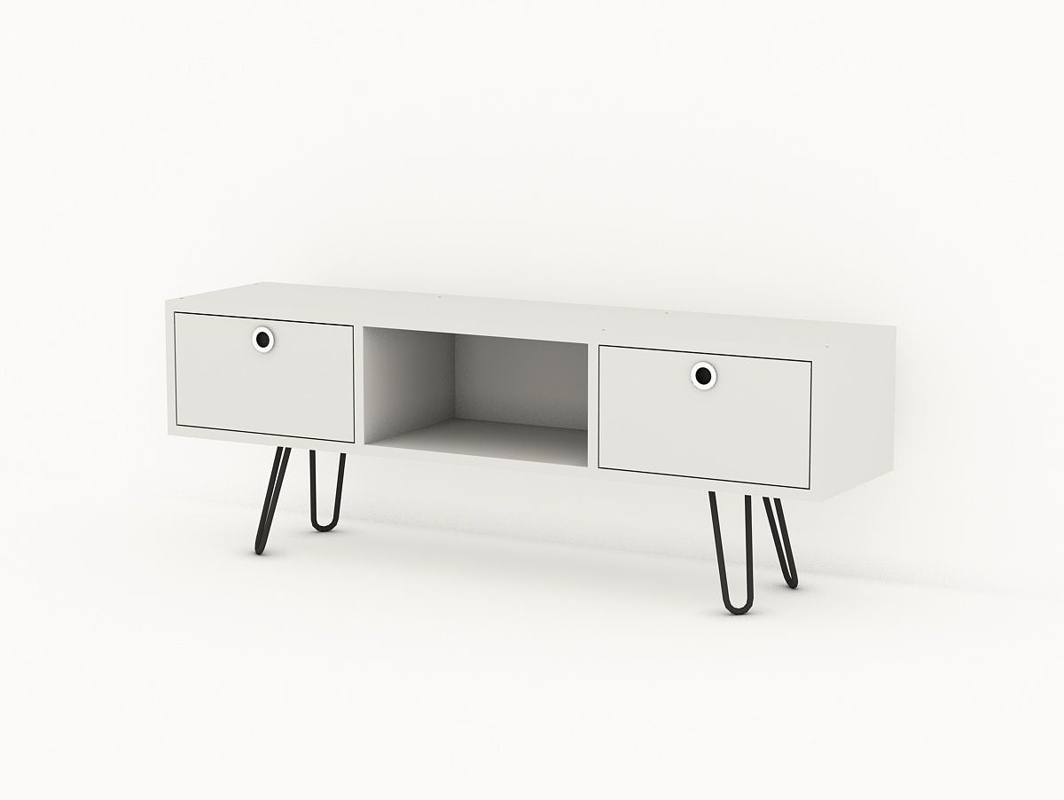 Wohnwand Moda mit Metallfüße Weiß