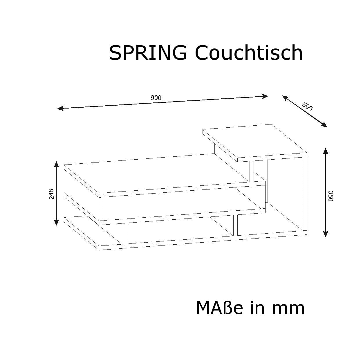 Couchtisch Spring Weiß Walnuss