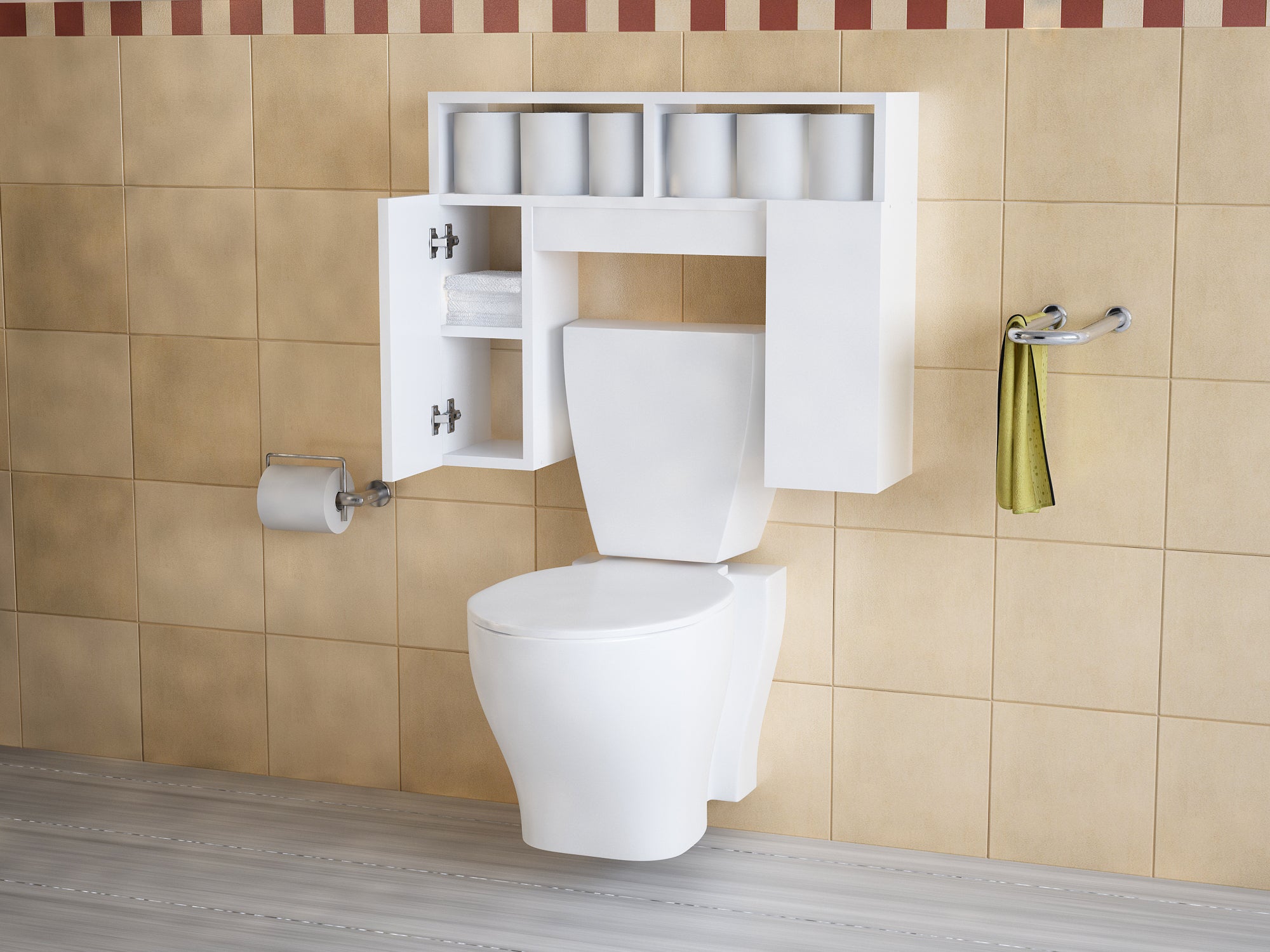 Toiletten Hängeschrank Geronimo Weiß