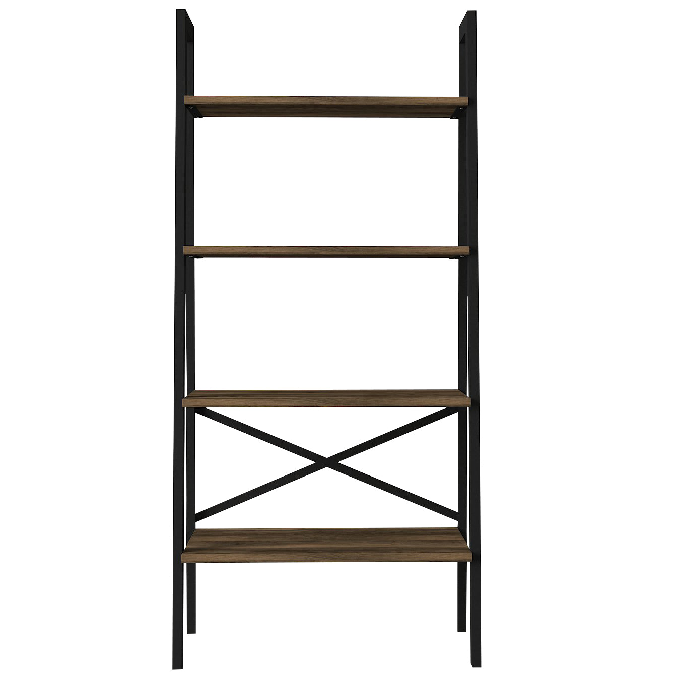 Bücherregal Mistral mit Metallrahmen Walnuss