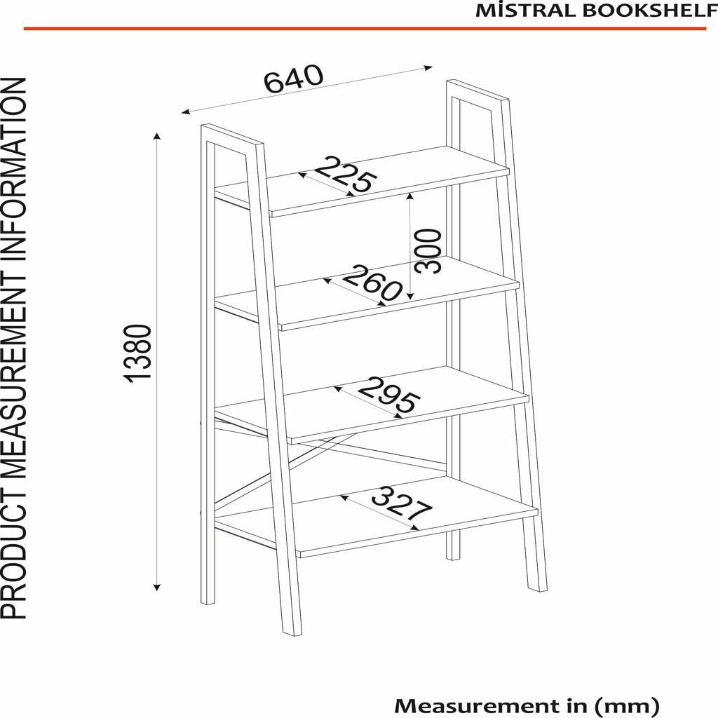 Bücherregal Mistral mit Metallrahmen Walnuss