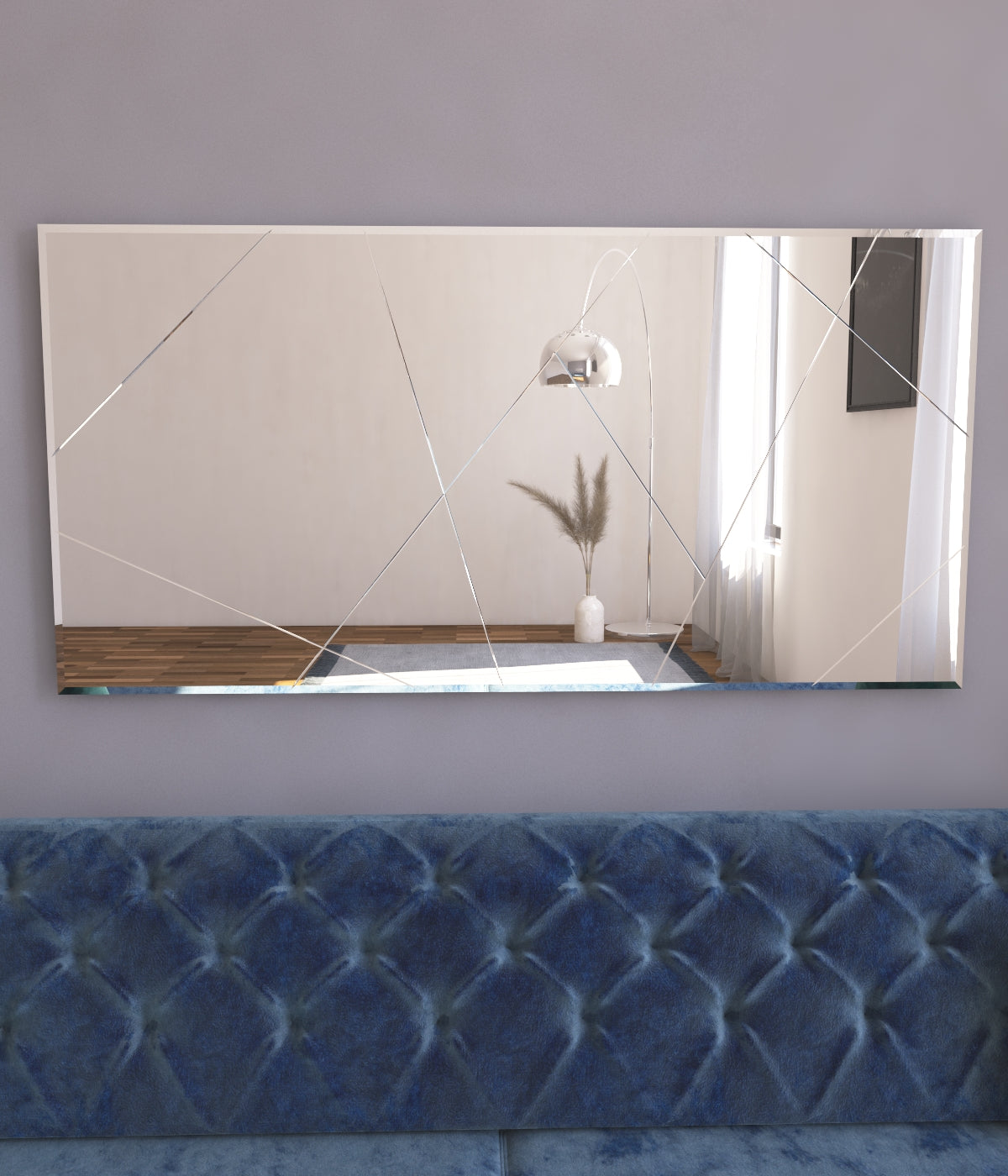 Wandspiegel Rechteck Design Transparent 120 cm x 60 cm