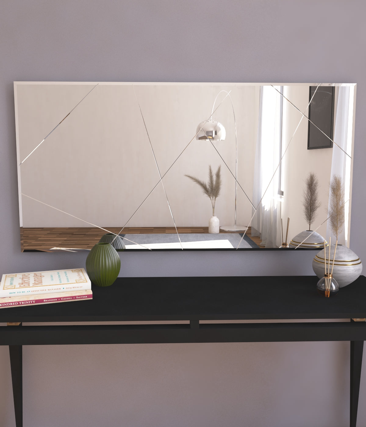Wandspiegel Rechteck Design Transparent 120 cm x 60 cm