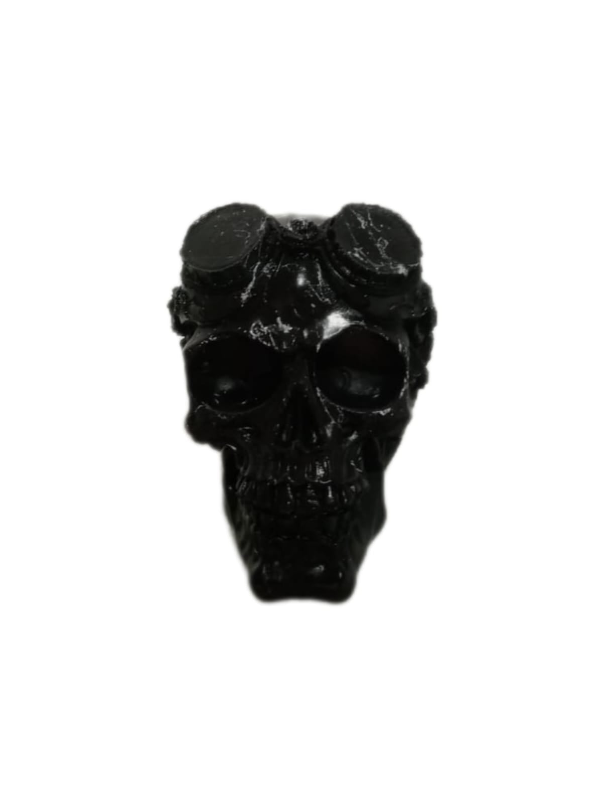 Skulptur Totenkopf Schädel Schwarz Marmoroptik