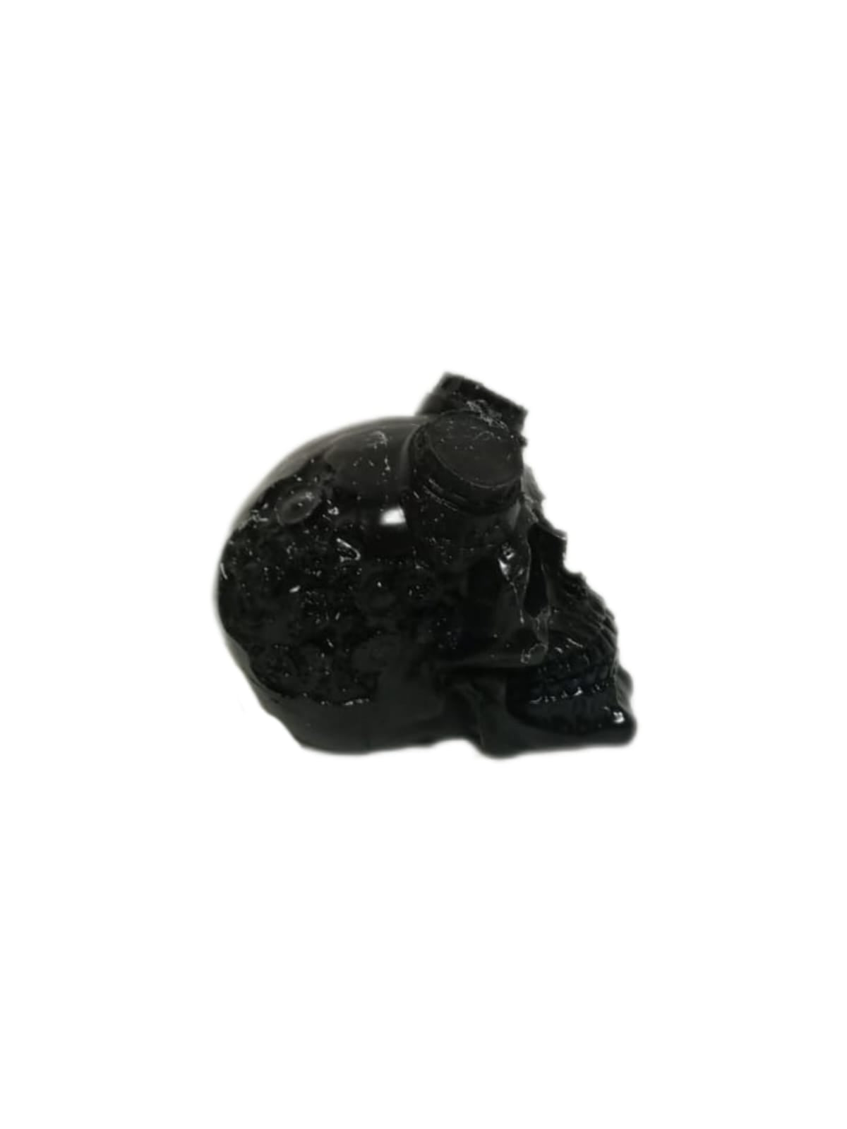 Skulptur Totenkopf Schädel Schwarz Marmoroptik