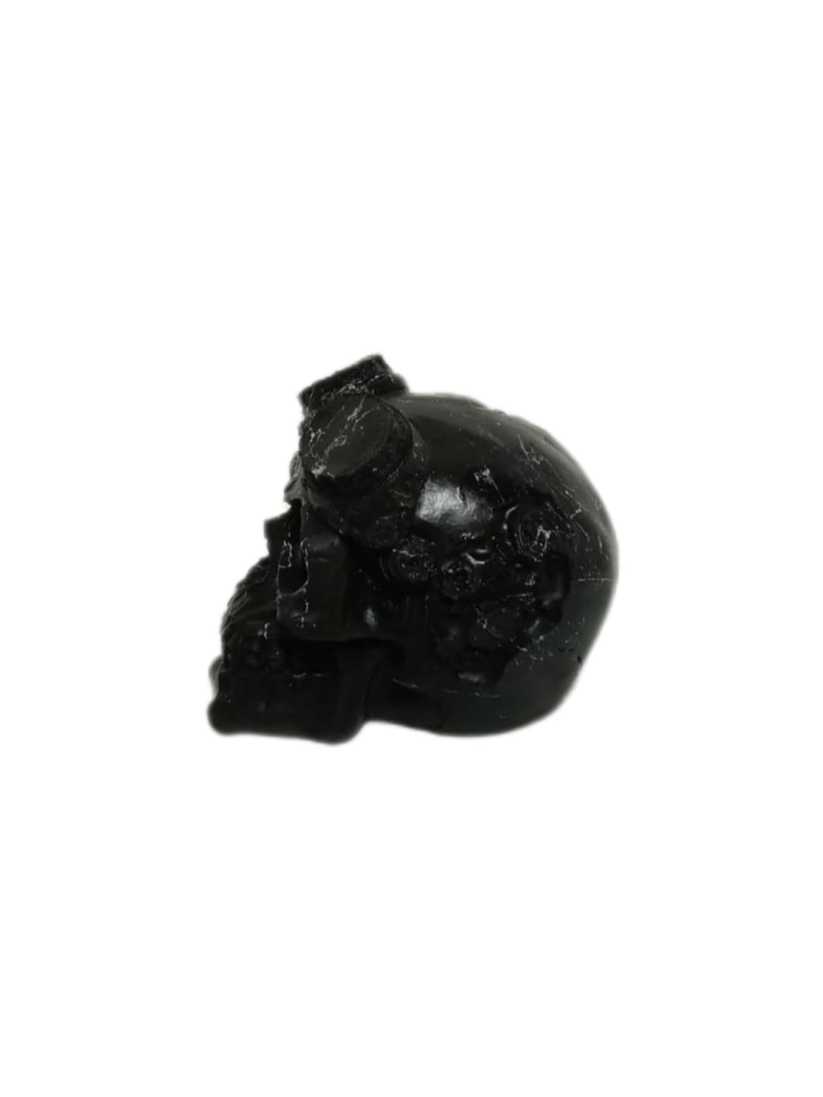 Skulptur Totenkopf Schädel Schwarz Marmoroptik