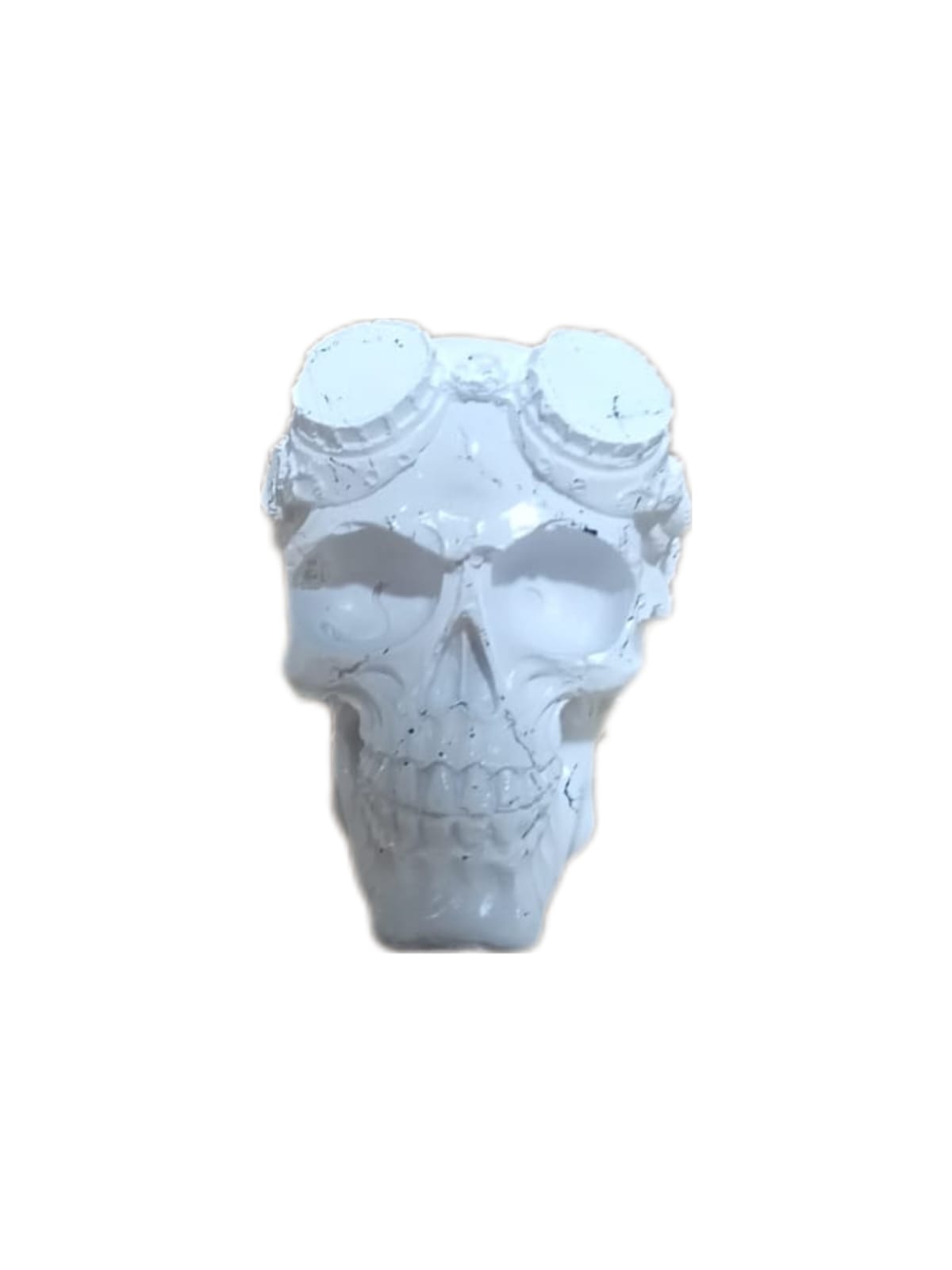 Skulptur Totenkopf Schädel Weiß Marmoroptik