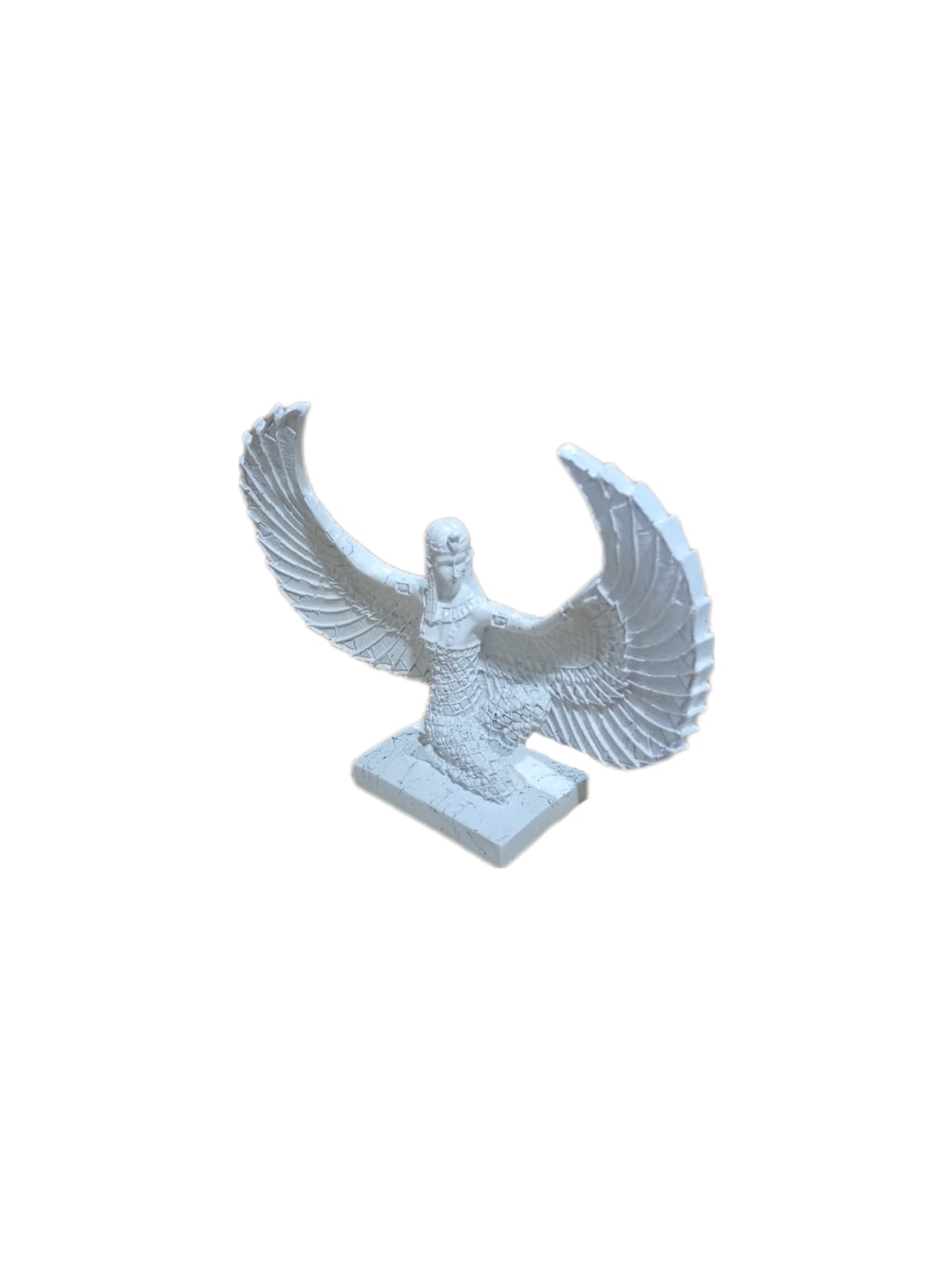 Skulptur Frau mit Flügel Weiß Marmoroptik