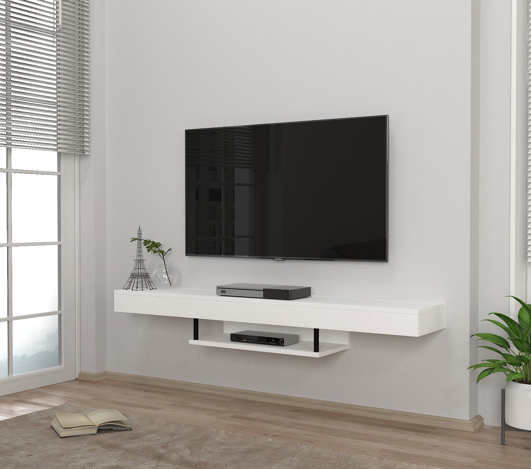 TV Lowboard Hängend Alberes Weiß