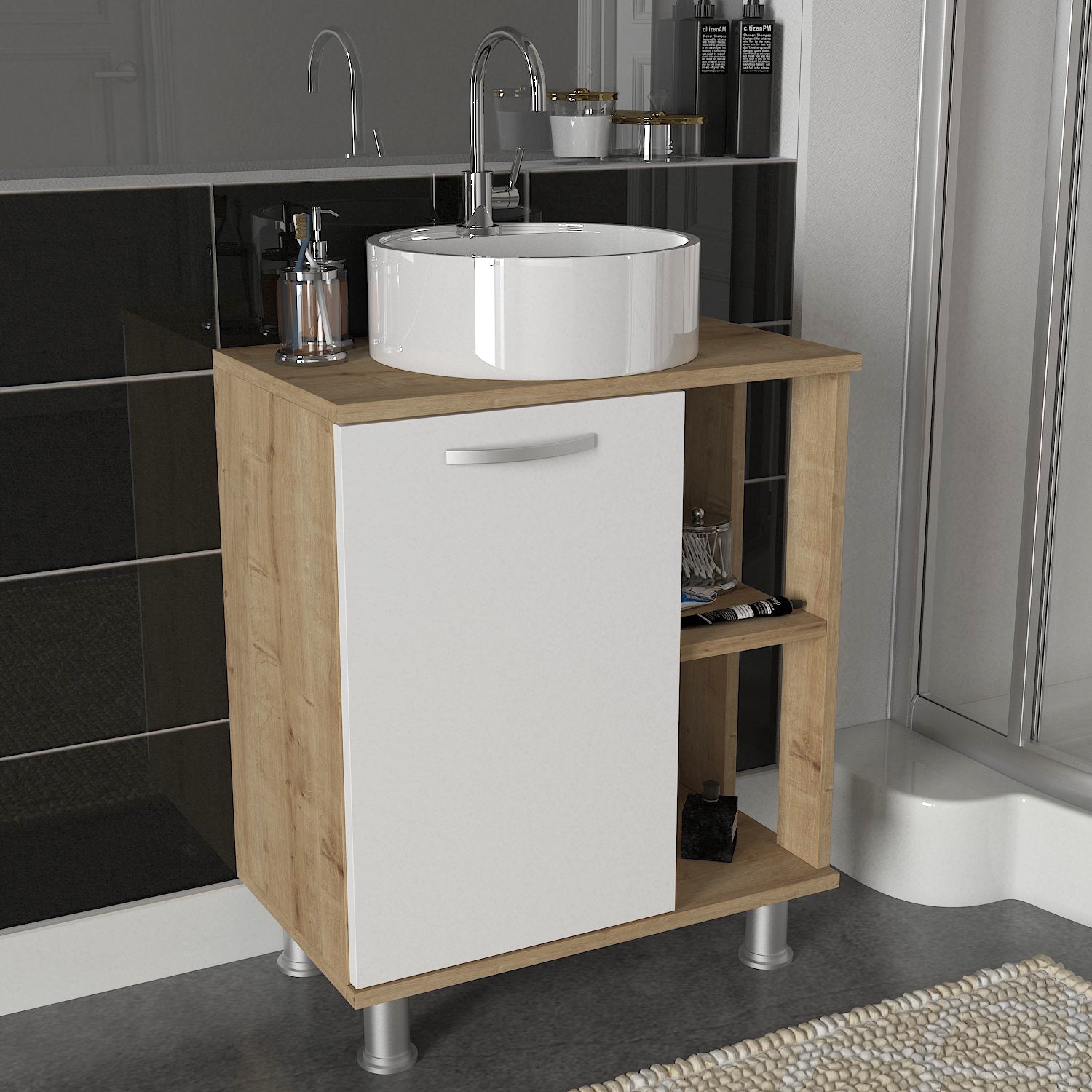 Waschbeckenunterschrank Golda Weiß-Safir