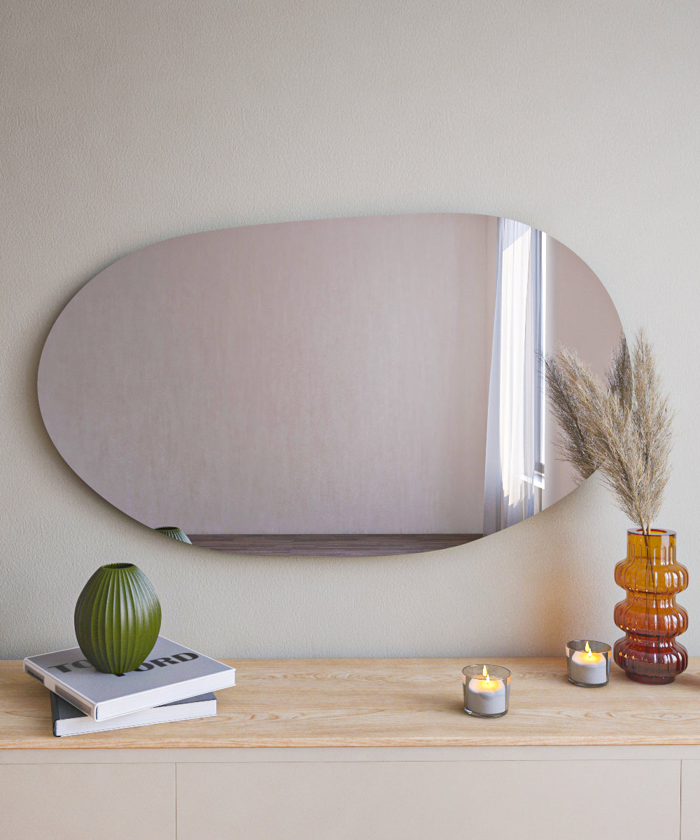 Wandspiegel Modern Asymmetrisches Design Spiegel 52 cm x 89 cm