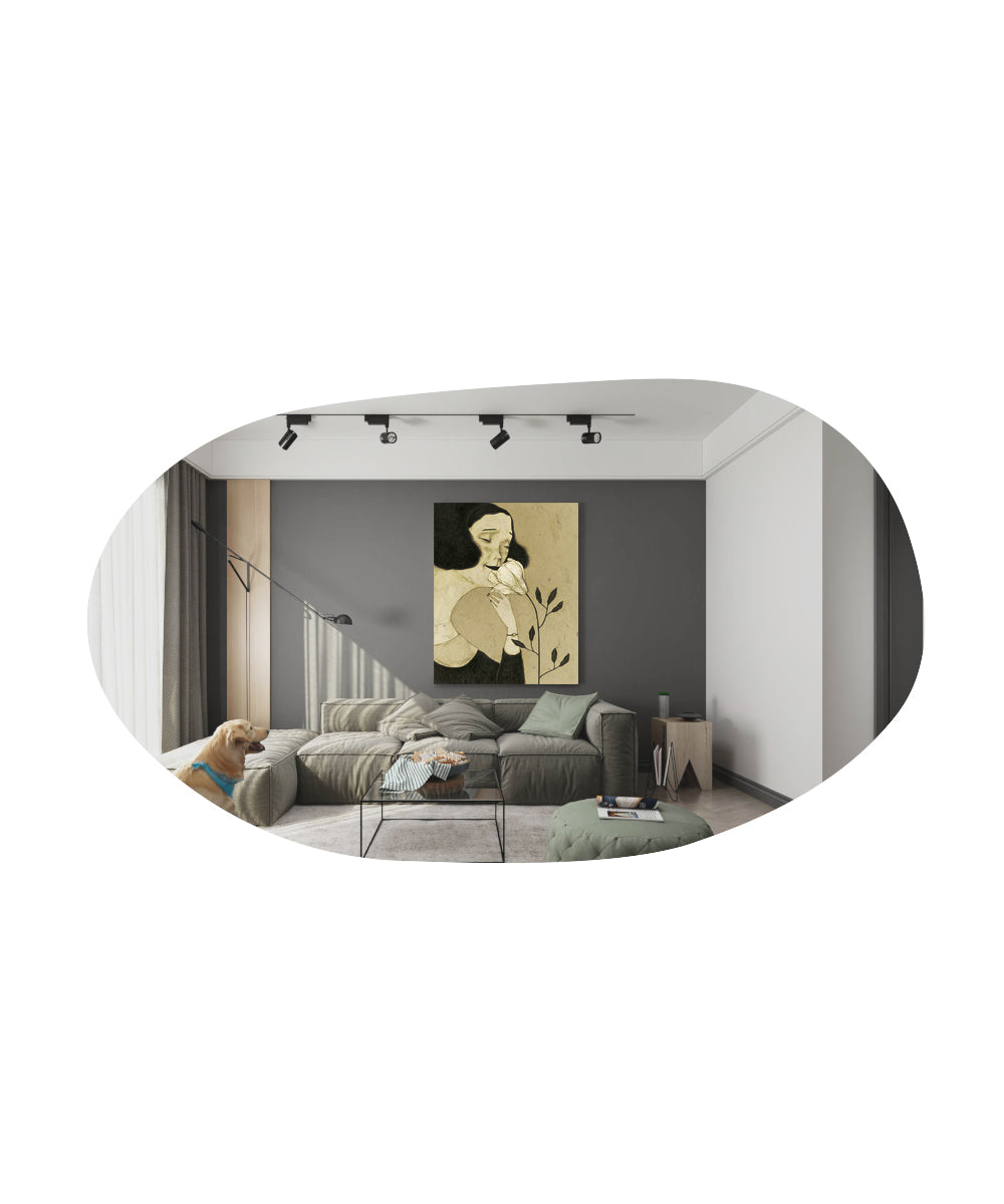 Wandspiegel Modern Asymmetrisches Design Spiegel 52 cm x 89 cm