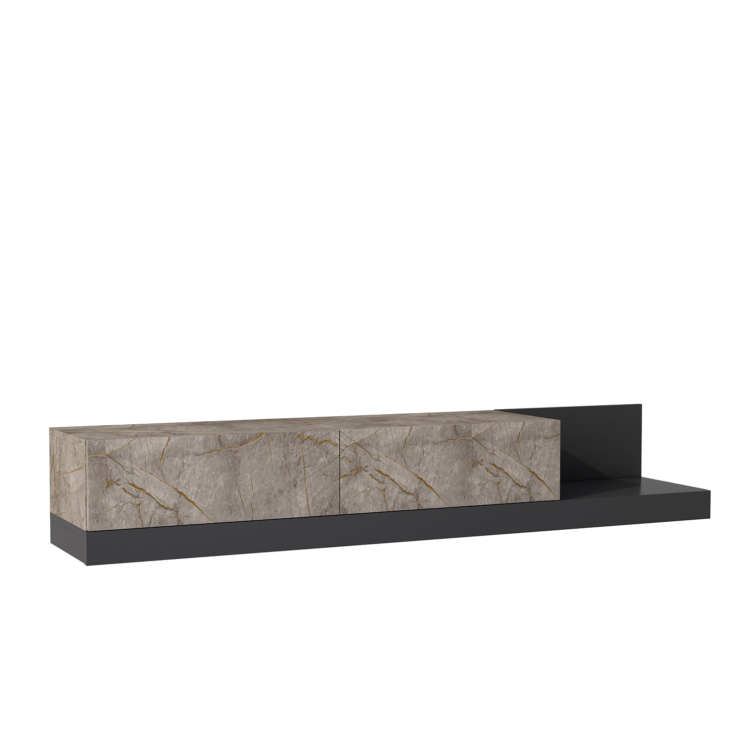 TV Lowboard Majör Anthrazit Beige (teil Marmor Optik) 9024