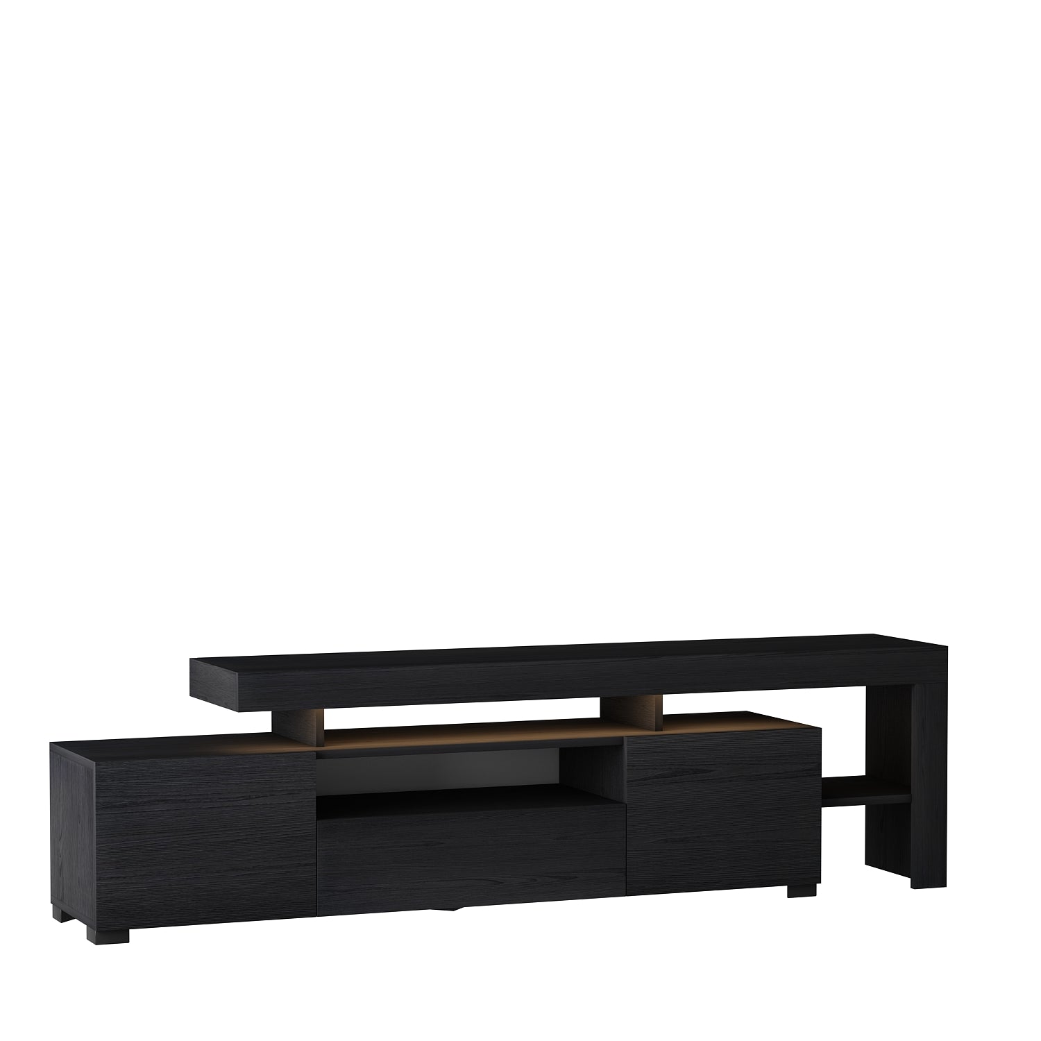 TV-Möbel mit LED-Beleuchtung Schwarz Modern 192 cm