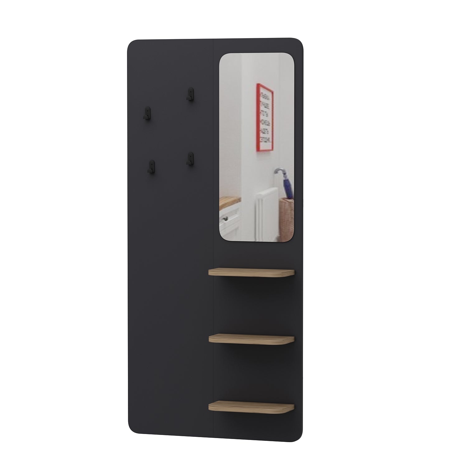 Wandgarderobe mit Spiegel Praktisch und Stilvoll Anthrazit 150 cm x 70 cm