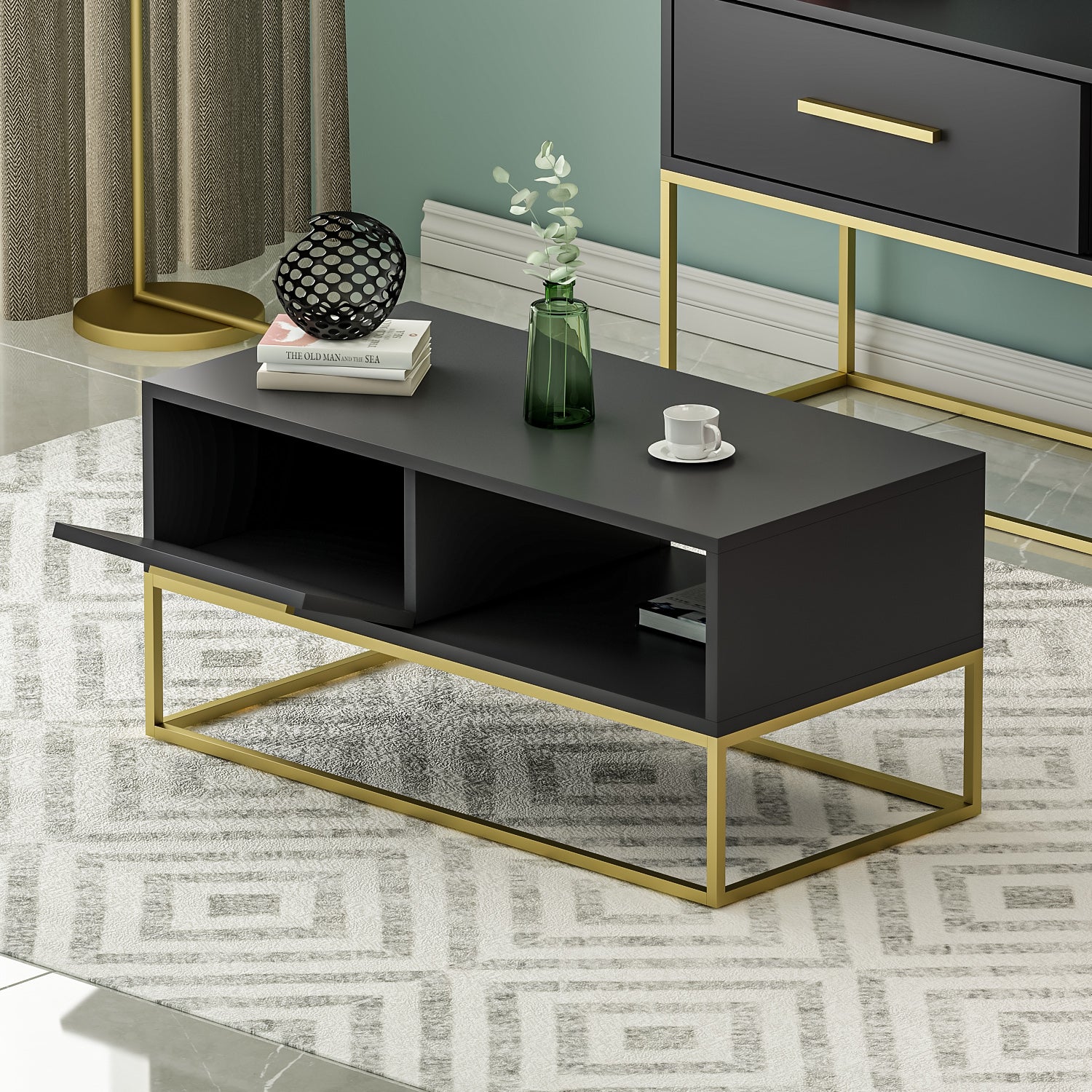 Couchtisch Mira Anthrazit Gold 9871