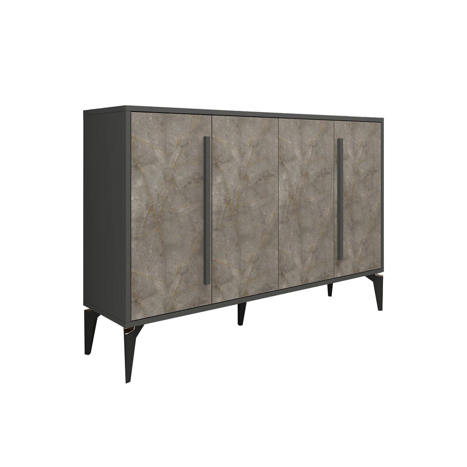 Sideboard Majör Anthrazit Beige 4 Türig 9888