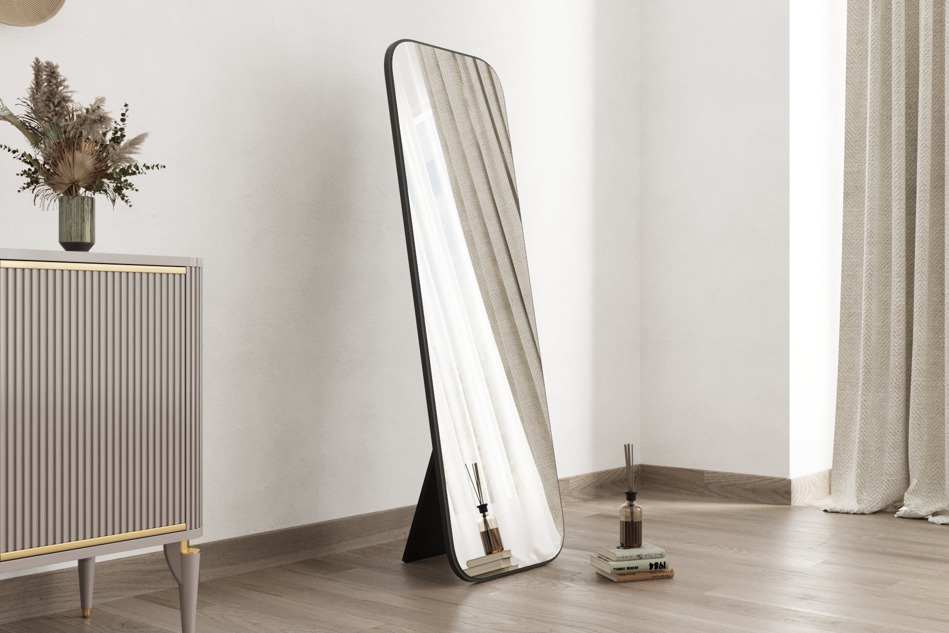 Standspiegel Blush 160x50 cm Schwarz