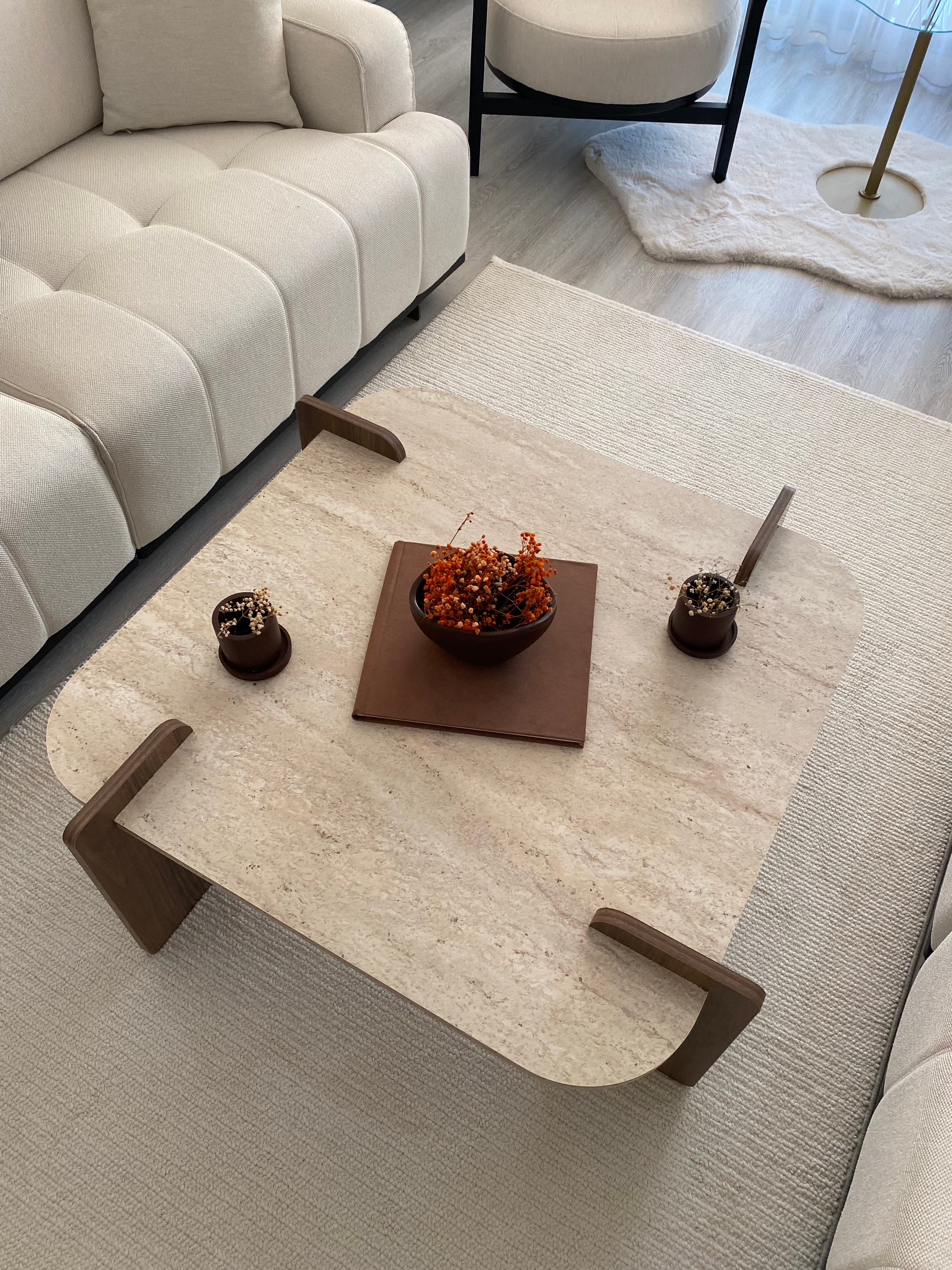 Couchtisch Brilliance Travertin Braun Granit Optik