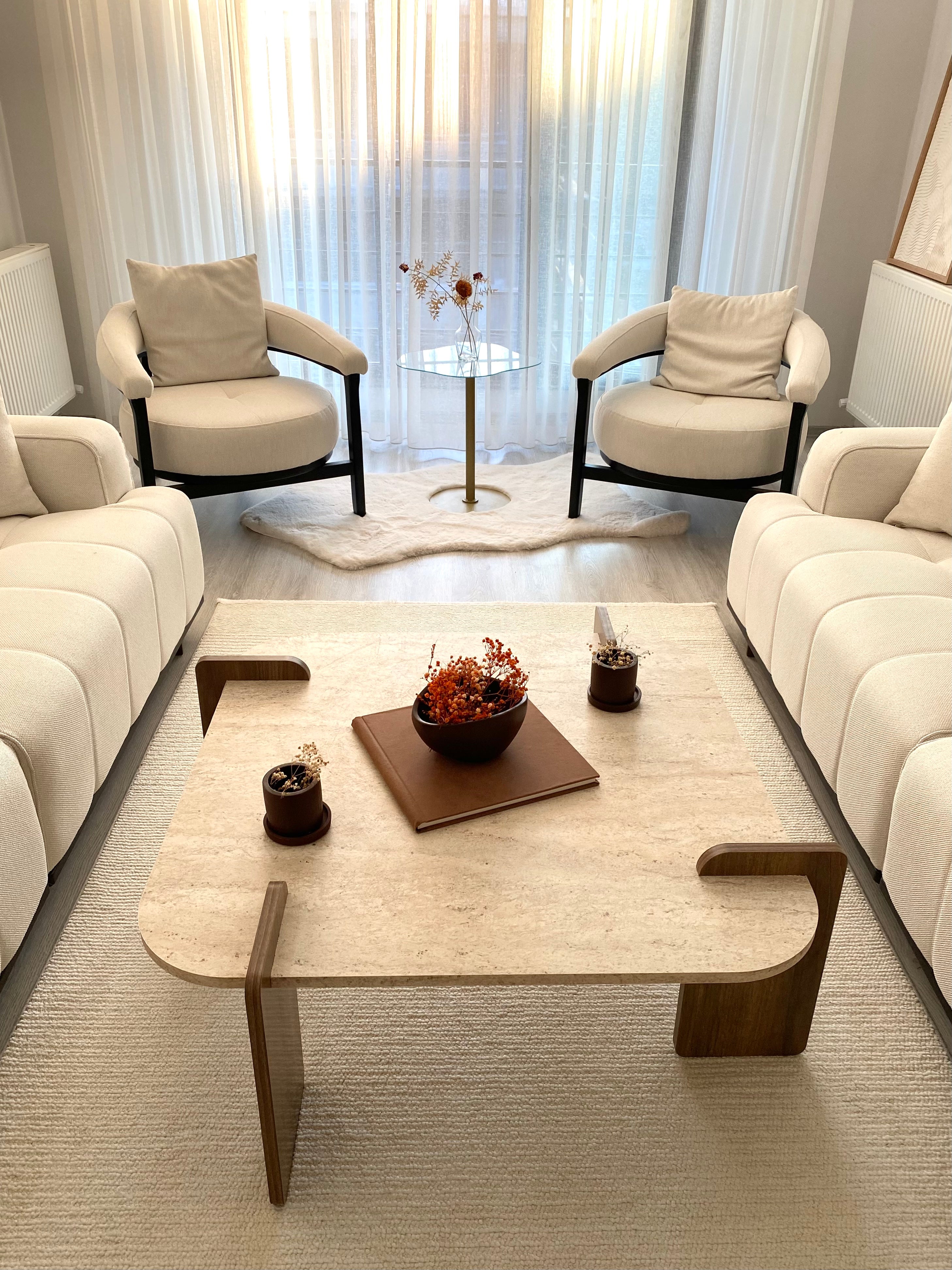 Couchtisch Brilliance Travertin Braun Granit Optik