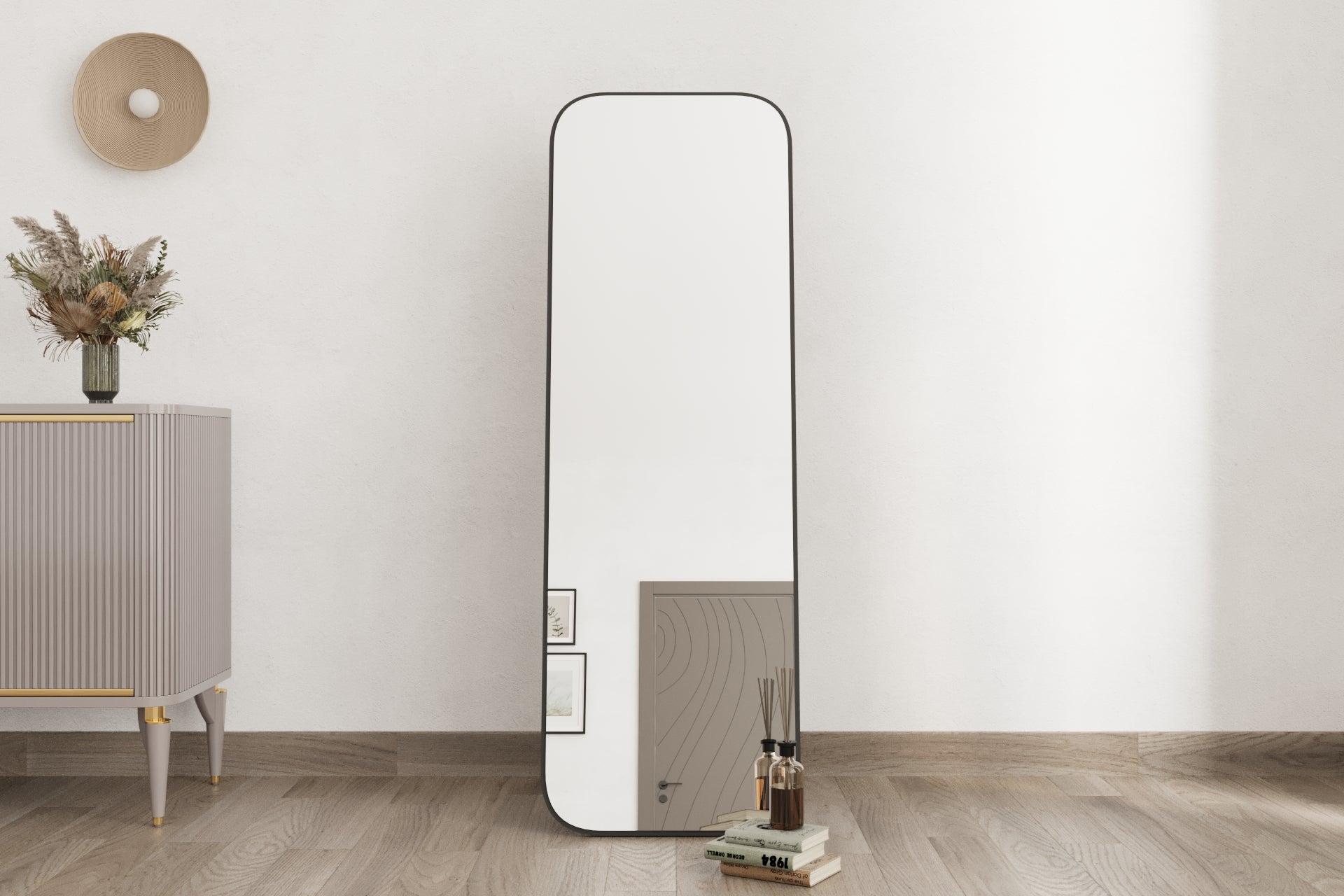 Standspiegel Blush 160x50 cm Schwarz