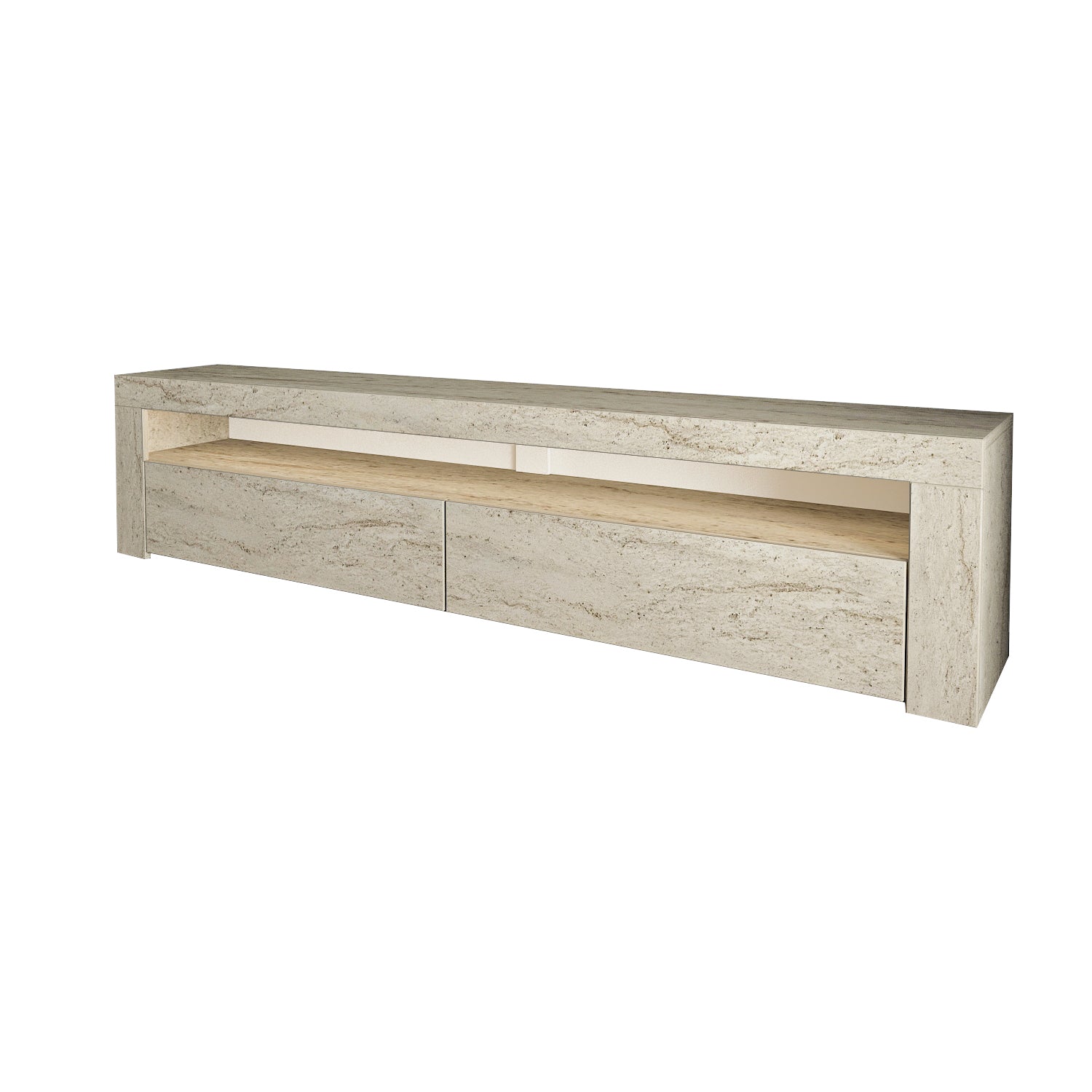 TV Lowboard Bati Granitoptik mit LED-Leuchten 93311