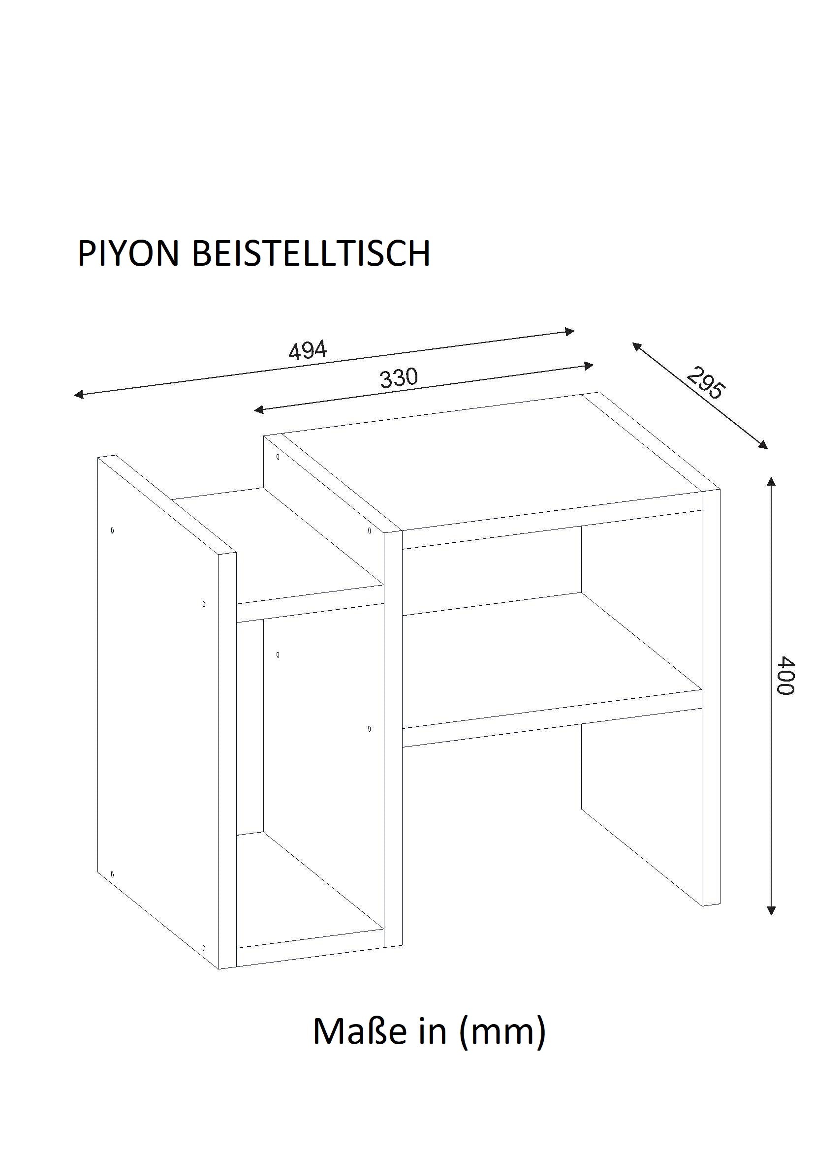 Beistelltisch Piyon Weiß
