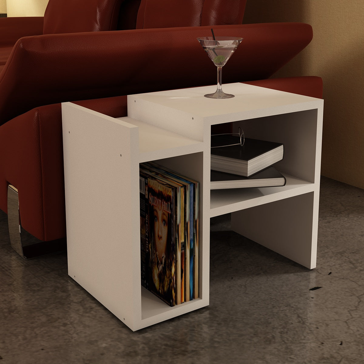 Beistelltisch Piyon Weiß