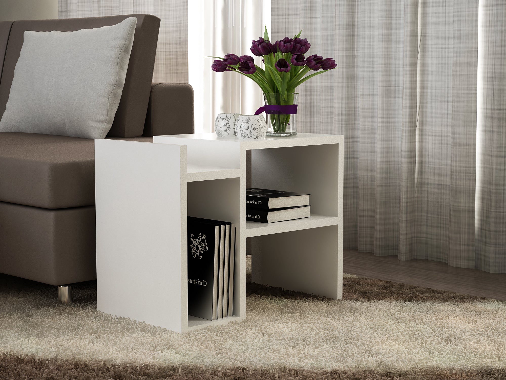 Beistelltisch Piyon Weiß