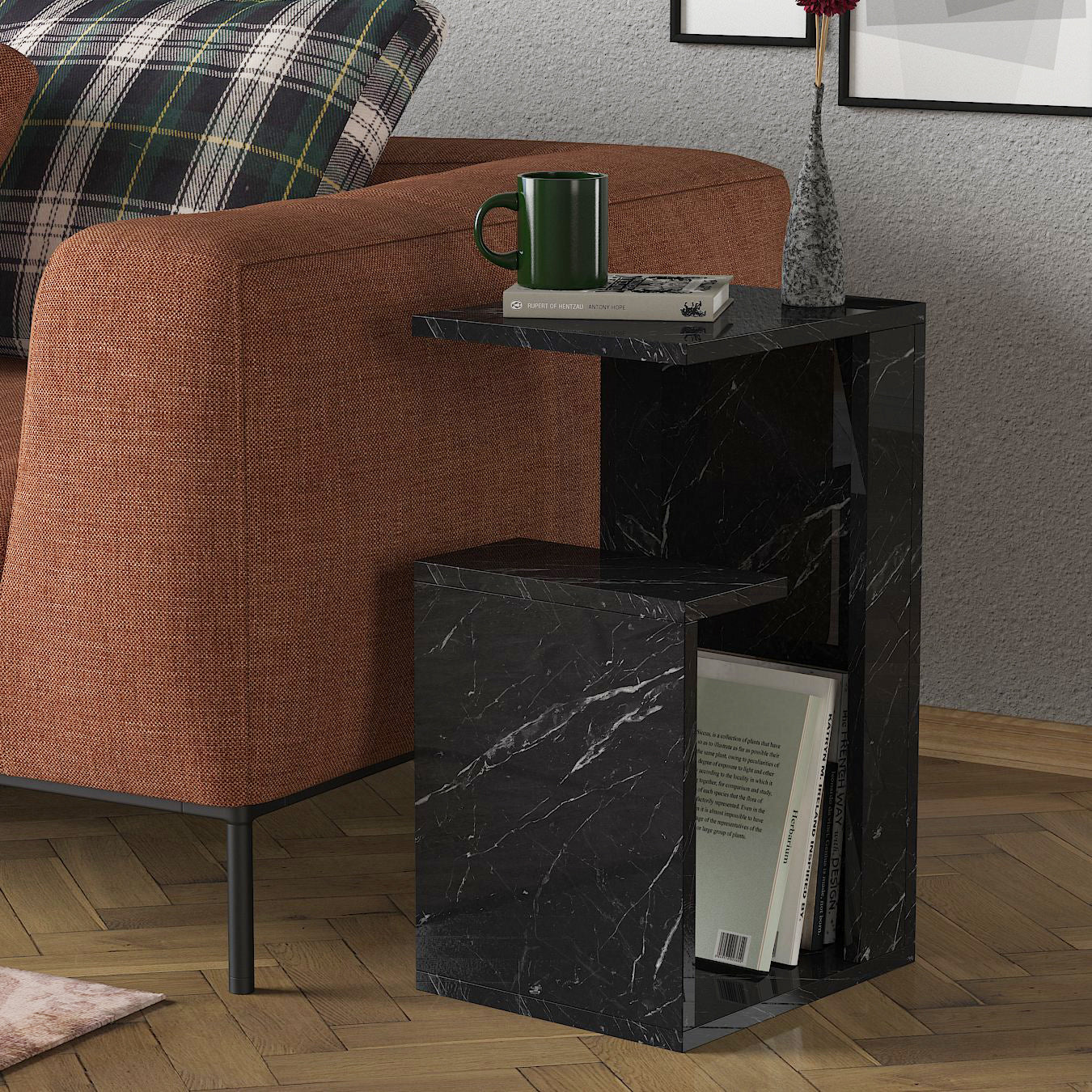 Beistelltisch Sister Bendir Glänzend (Marmor Optik)