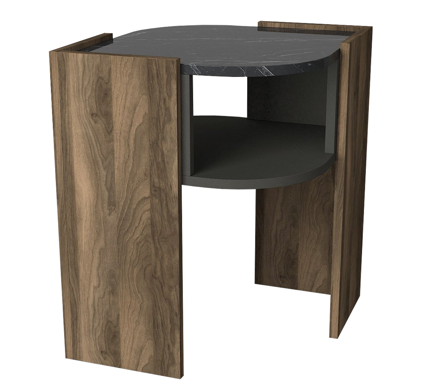 Beistelltisch Marbel Walnuss Marmor Optik