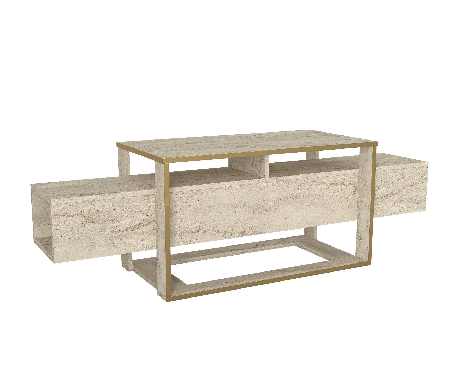 Tv Lowboard Bianco Beige Granit Optik 2499