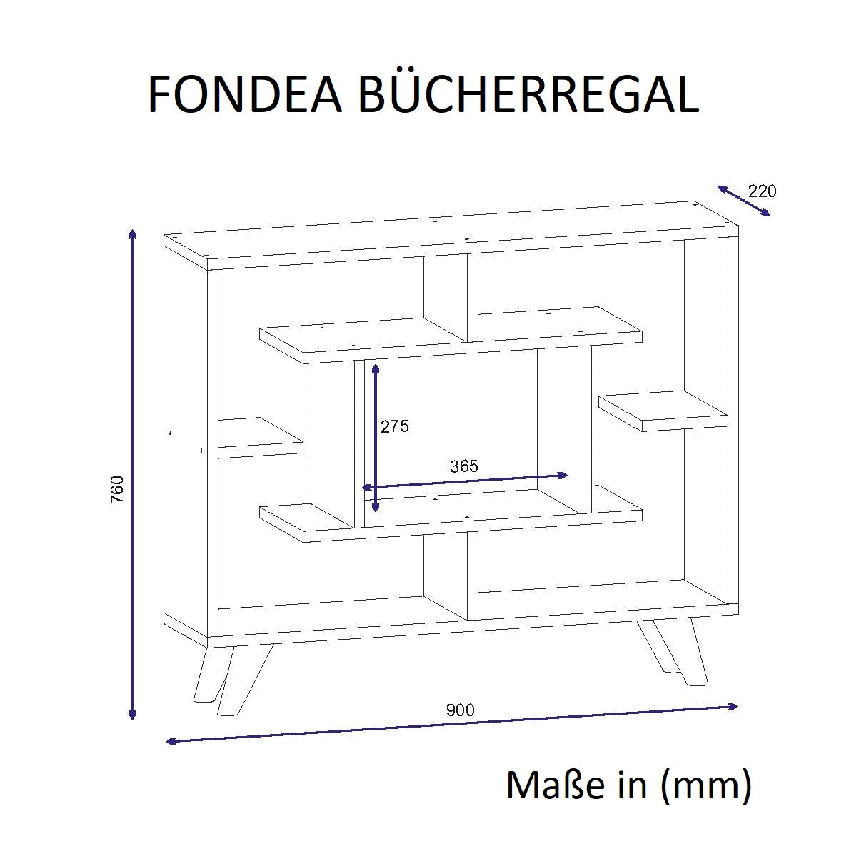 Bücherregal Fondea Weiß
