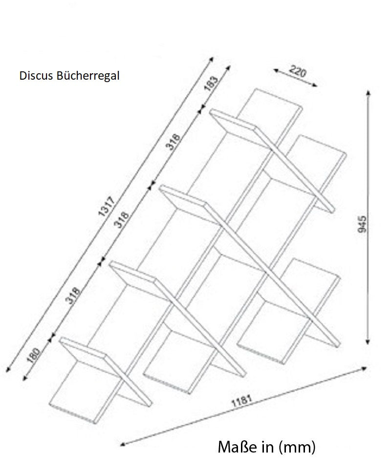 Bücherregal Discus Weiß
