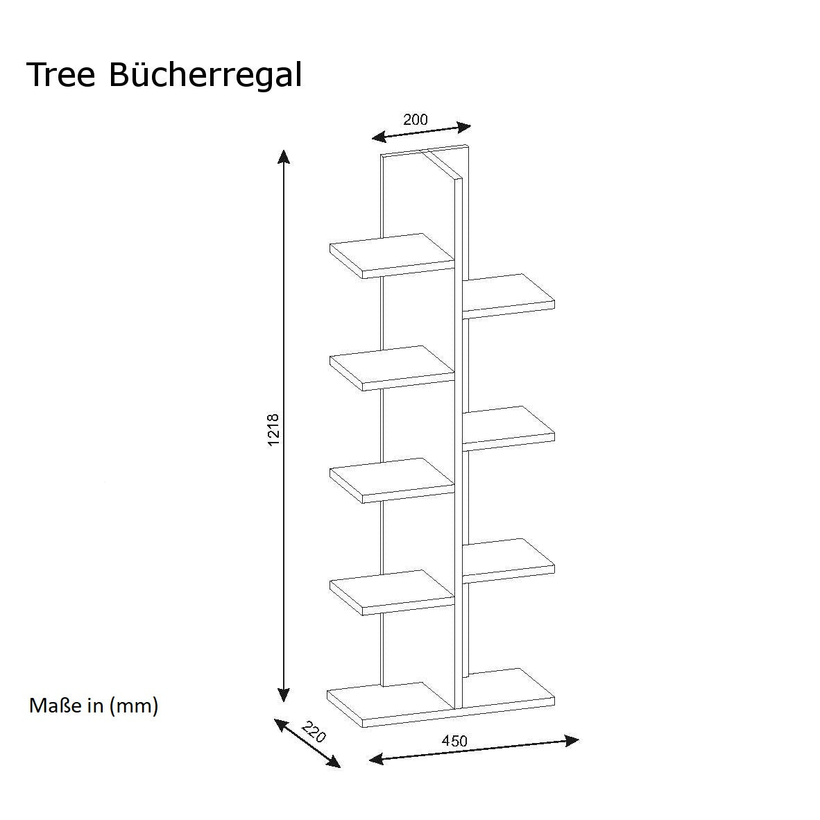 Bücherregal Tree Weiß 3504
