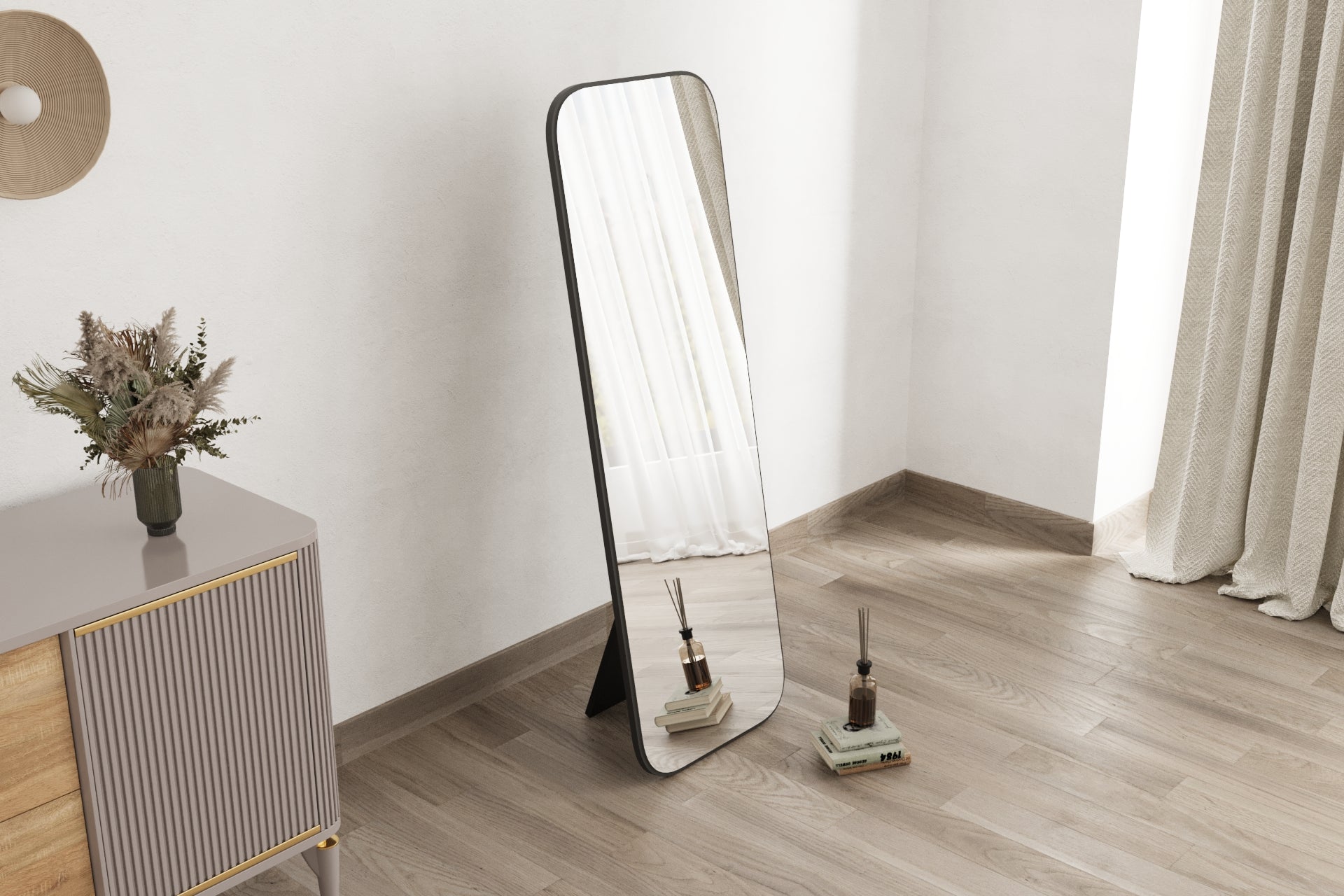 Standspiegel Blush 160x50 cm Schwarz