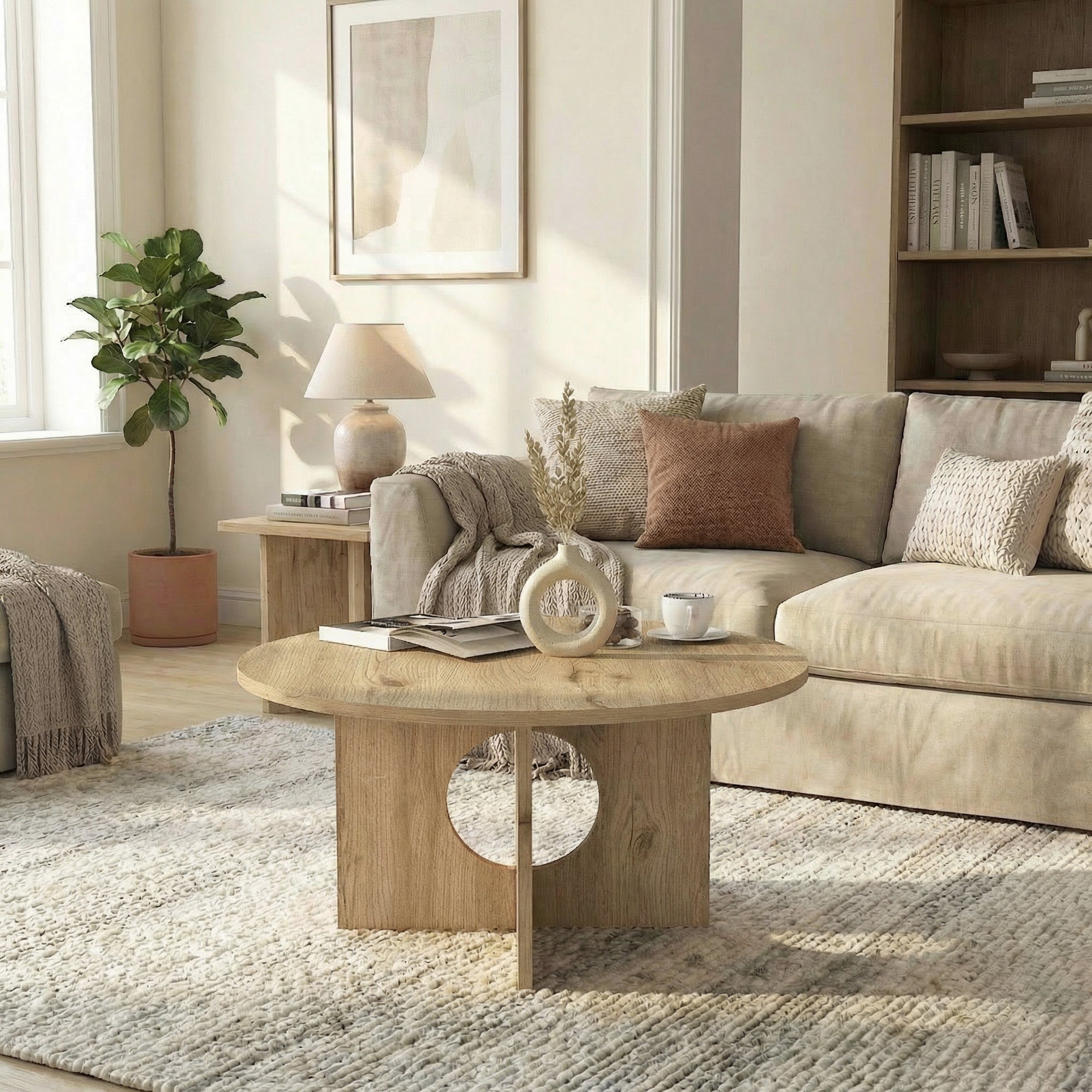 Couchtisch Enigma Ratan 75 cm Rund