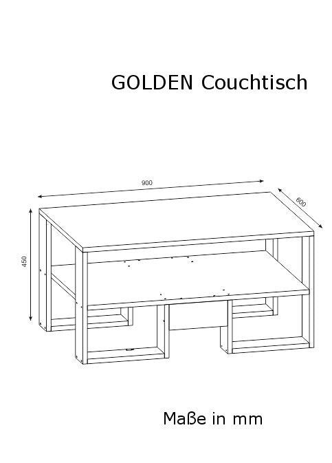 Couchtisch Golden Weiß Walnuss