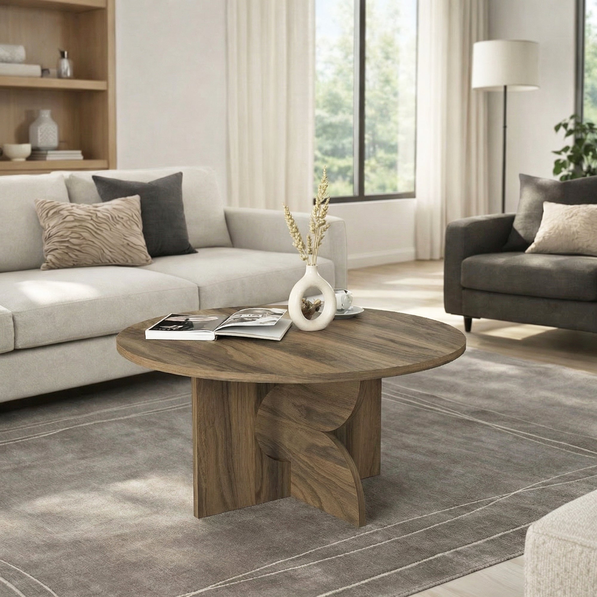 Couchtisch Enigma Walnuss 75 cm Rund