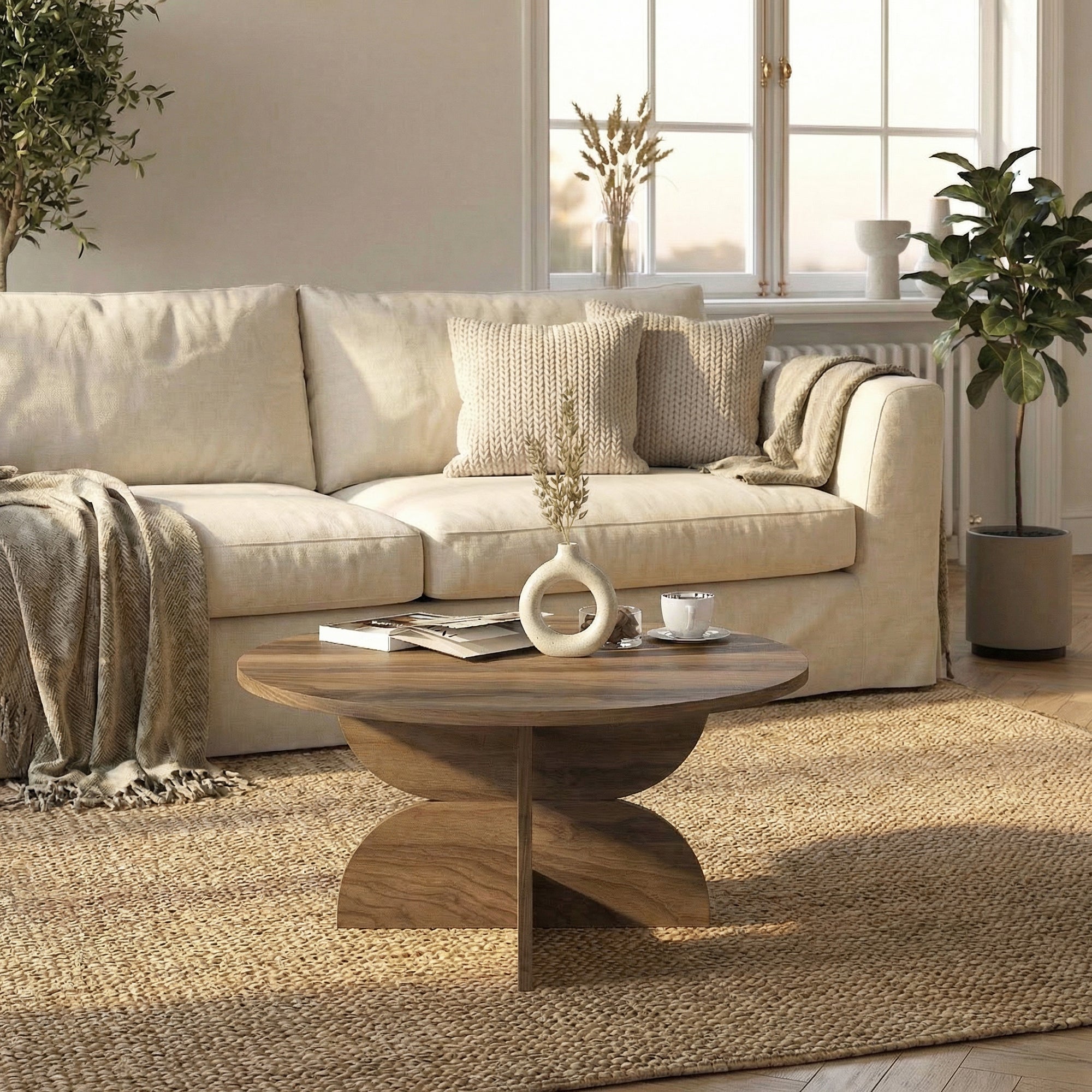 Couchtisch Enigma Walnuss 75 cm Rund